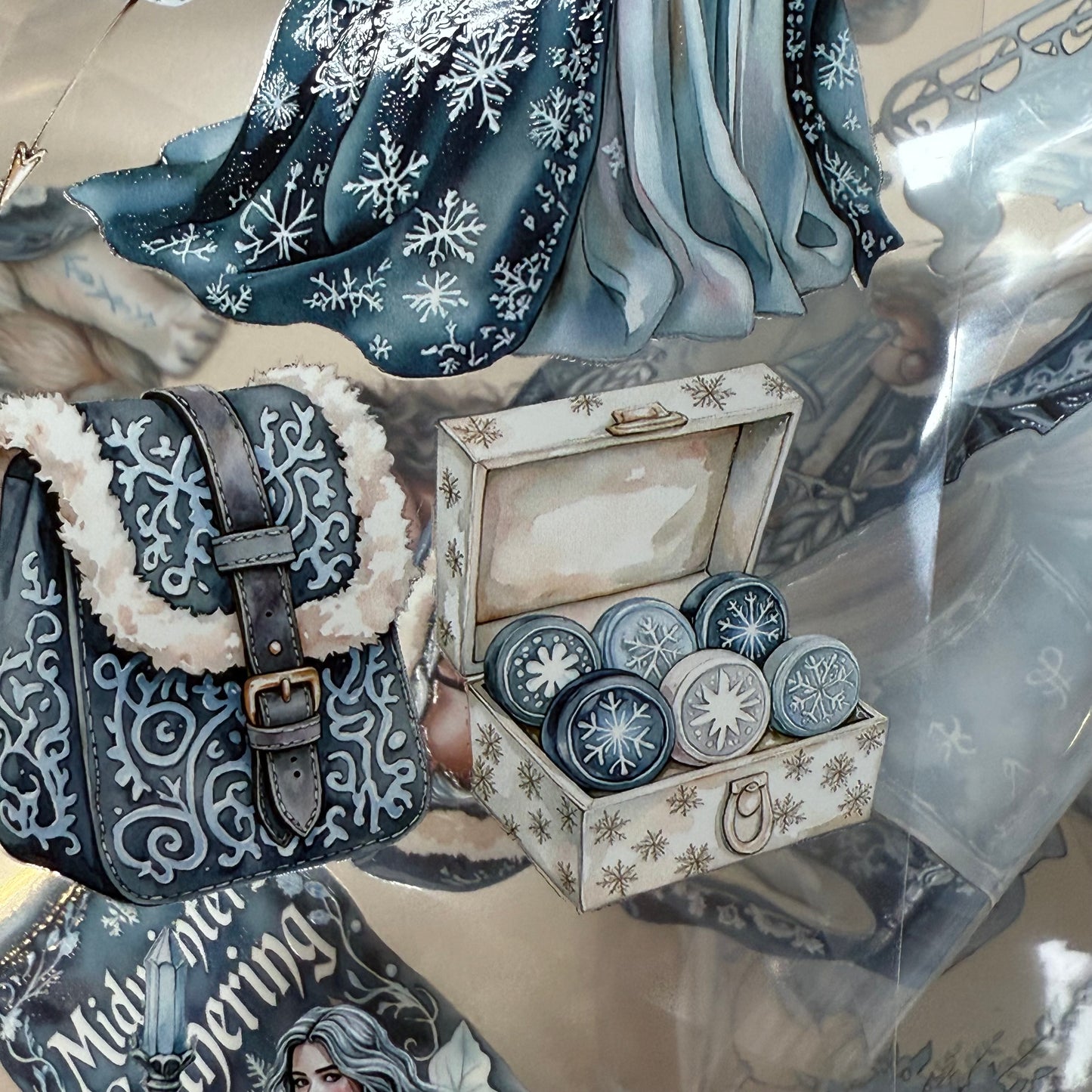 PET 3D raised Winter Mages and Silent Woods Apothecary tape,one roll fashion, junk journal, scrapbooking,bullet journal, card making.