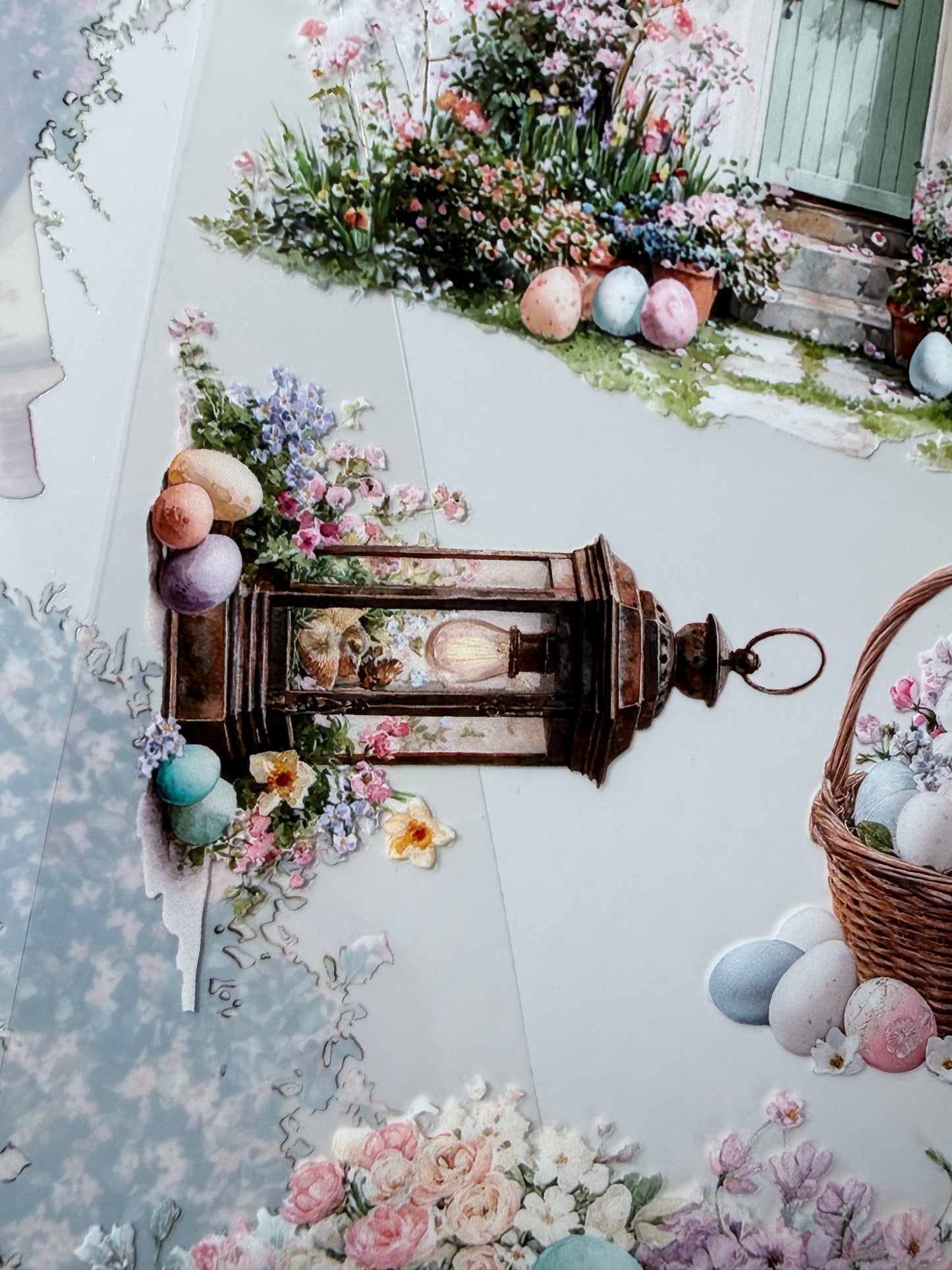 PET 3D raised Spring Landscape 5 tape,one roll fashion, junk journal, scrapbooking,bullet journal, card making.