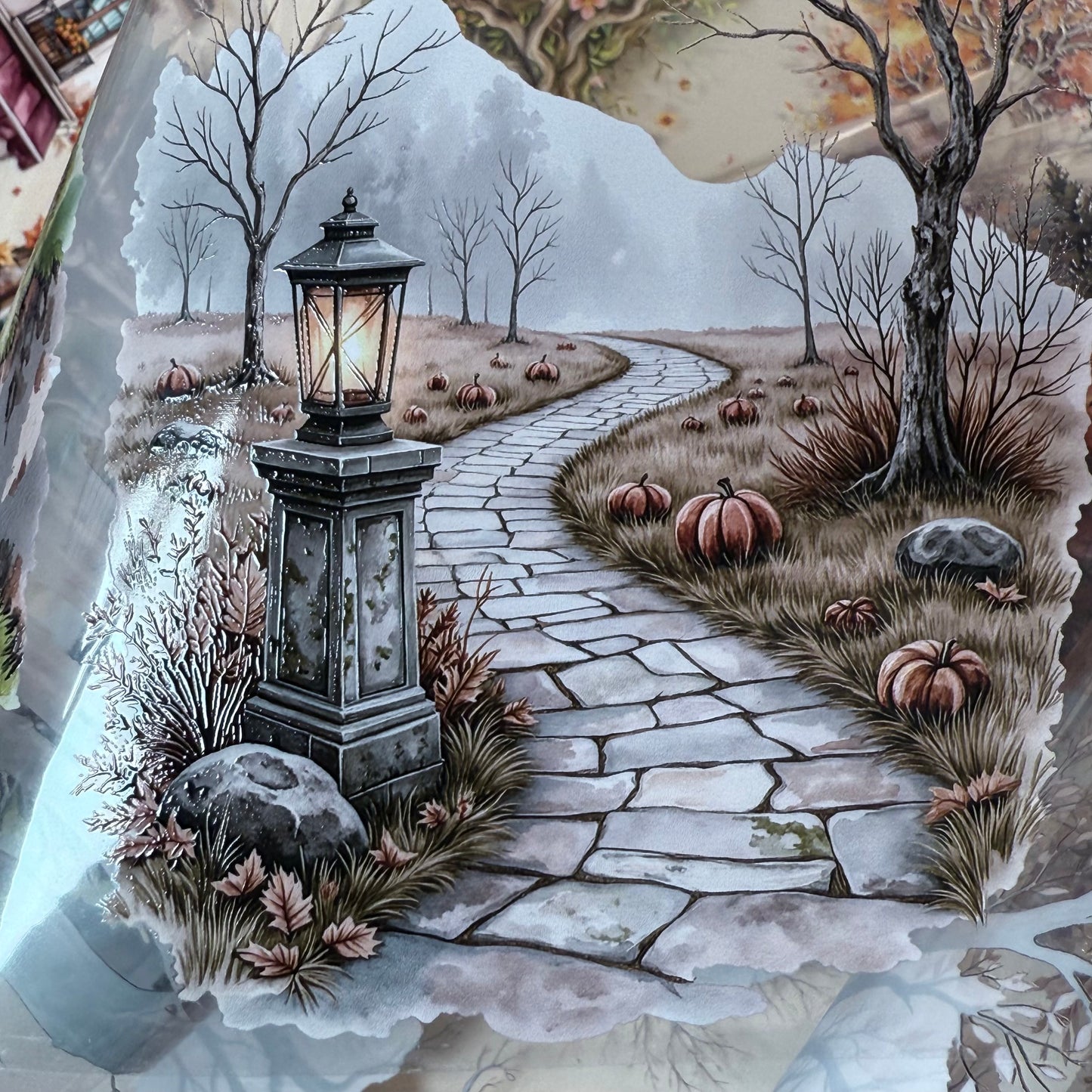 PET 3D raised Landscape6   tape,one roll fashion, junk journal, scrapbooking,bullet journal, card making.