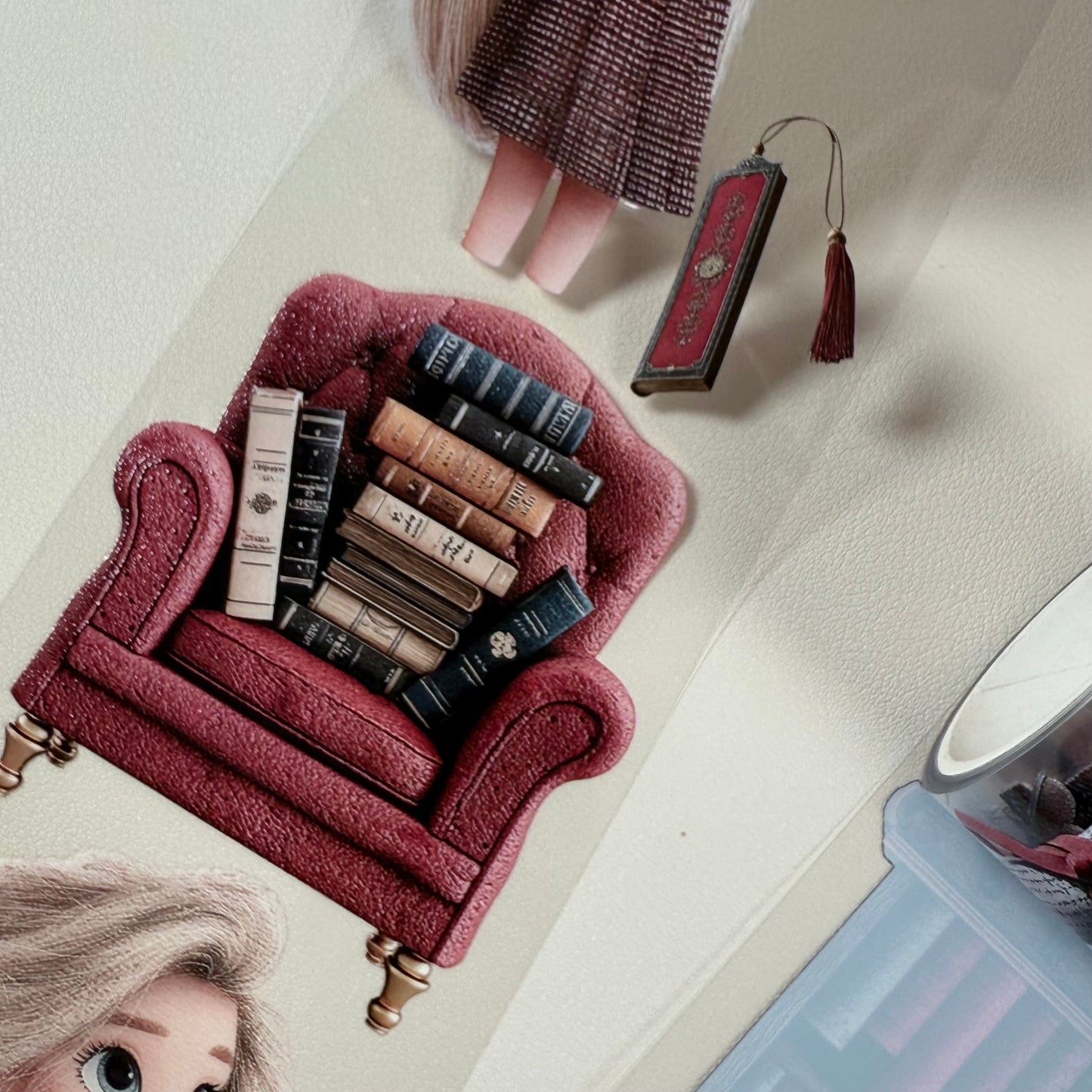 PET 3D raised Mulberry Academia and Whimsical Book Lover tape,one roll fashion, junk journal, scrapbooking,bullet journal, card making.