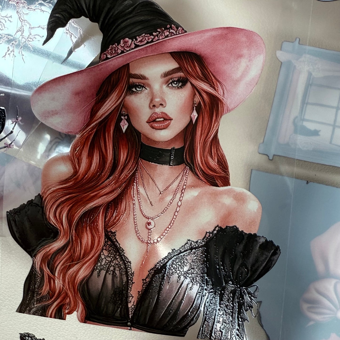 PET 3D raised Bows and Boos and Coquette Coven tape,one roll fashion, junk journal, scrapbooking,bullet journal, card making.