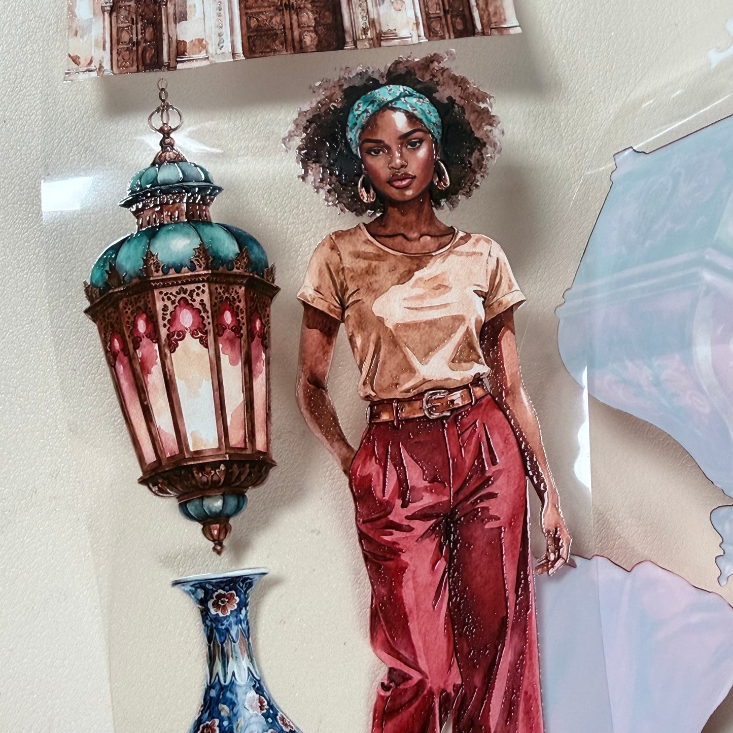 Istanbul Spring Bazaar and Gilded Ballroom Hearts PET 3D raised tape,one roll fashion, junk journal, scrapbooking,bullet journal, card making.