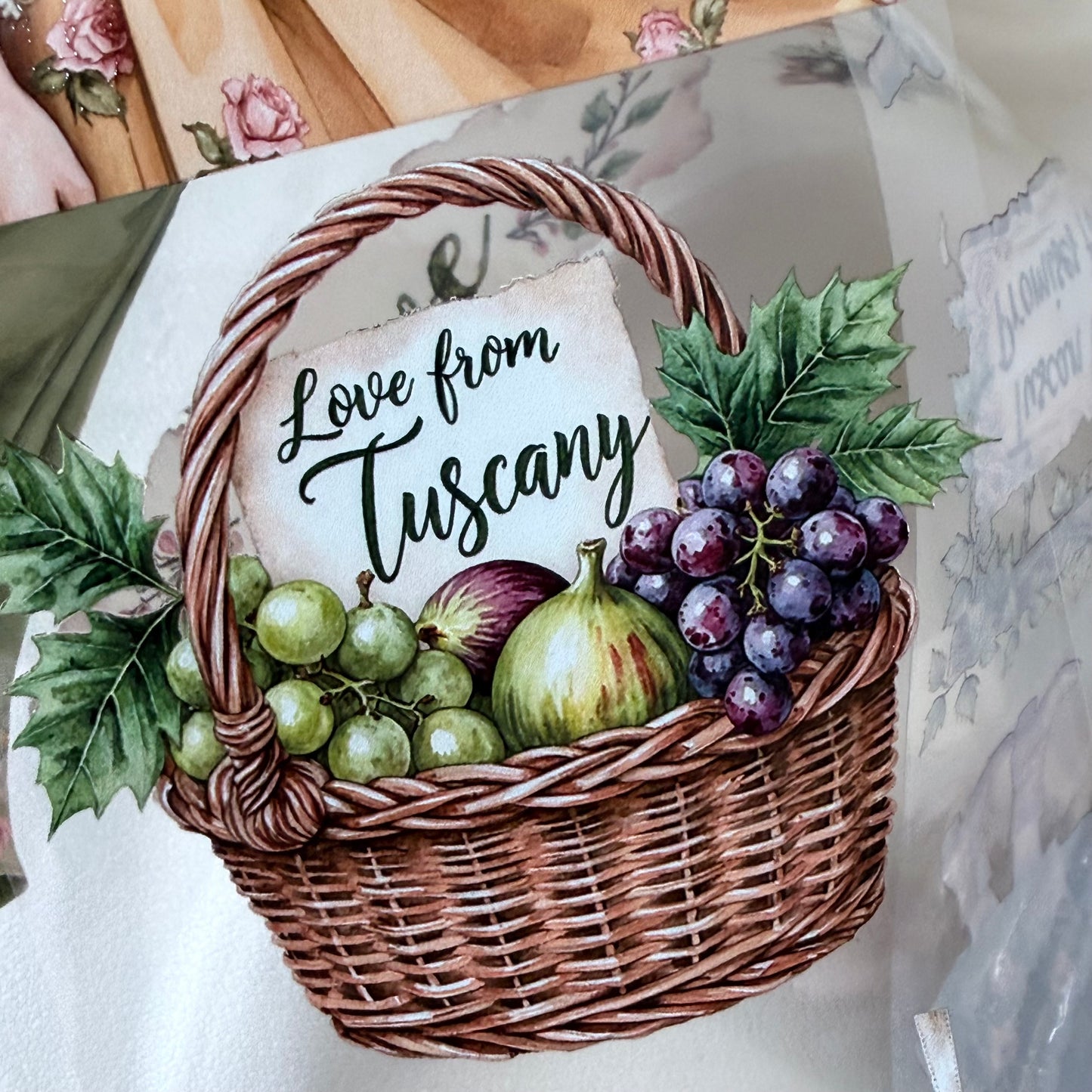 Kasbah Heart Bazaar and Tuscan Vineyard Promises PET 3D raised tape,one roll fashion, junk journal, scrapbooking,bullet journal, card making.