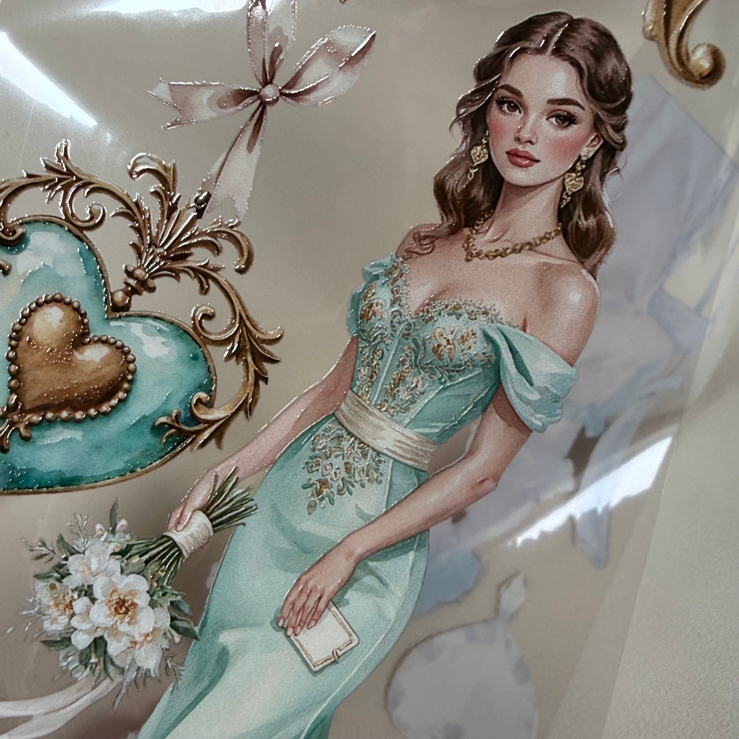 Istanbul Spring Bazaar and Gilded Ballroom Hearts PET 3D raised tape,one roll fashion, junk journal, scrapbooking,bullet journal, card making.
