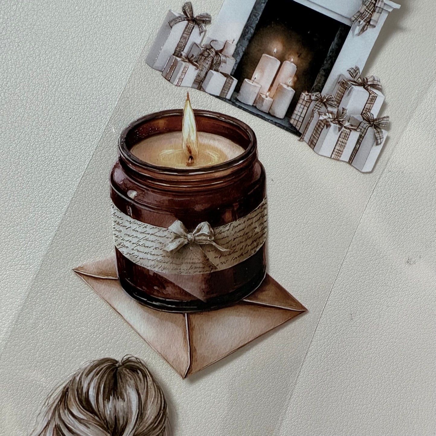 PET Sand Beige Weekends and Home Office 3D raised tape,one roll fashion, junk journal, scrapbooking,bullet journal, card making.