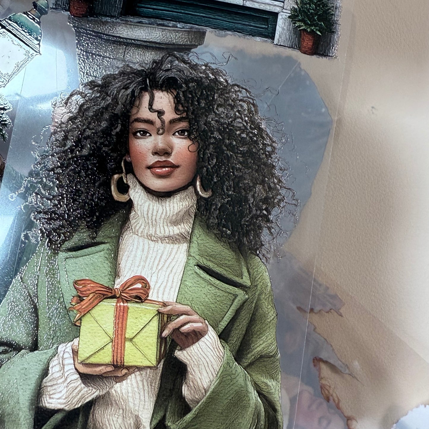 PET 3D raised Christmas in the city and Boho Golden Christmas tape,one roll fashion, junk journal, scrapbooking,bullet journal, card making.