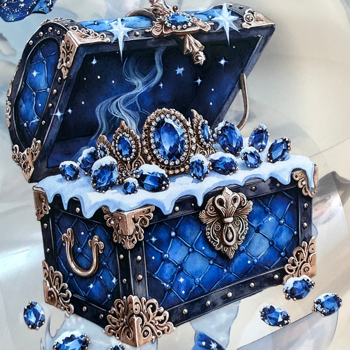 Moonlit Frost Witch and Lapis Lazuli Winter Witch PET 3D raised tape,one roll fashion, junk journal, scrapbooking,bullet journal, card making.