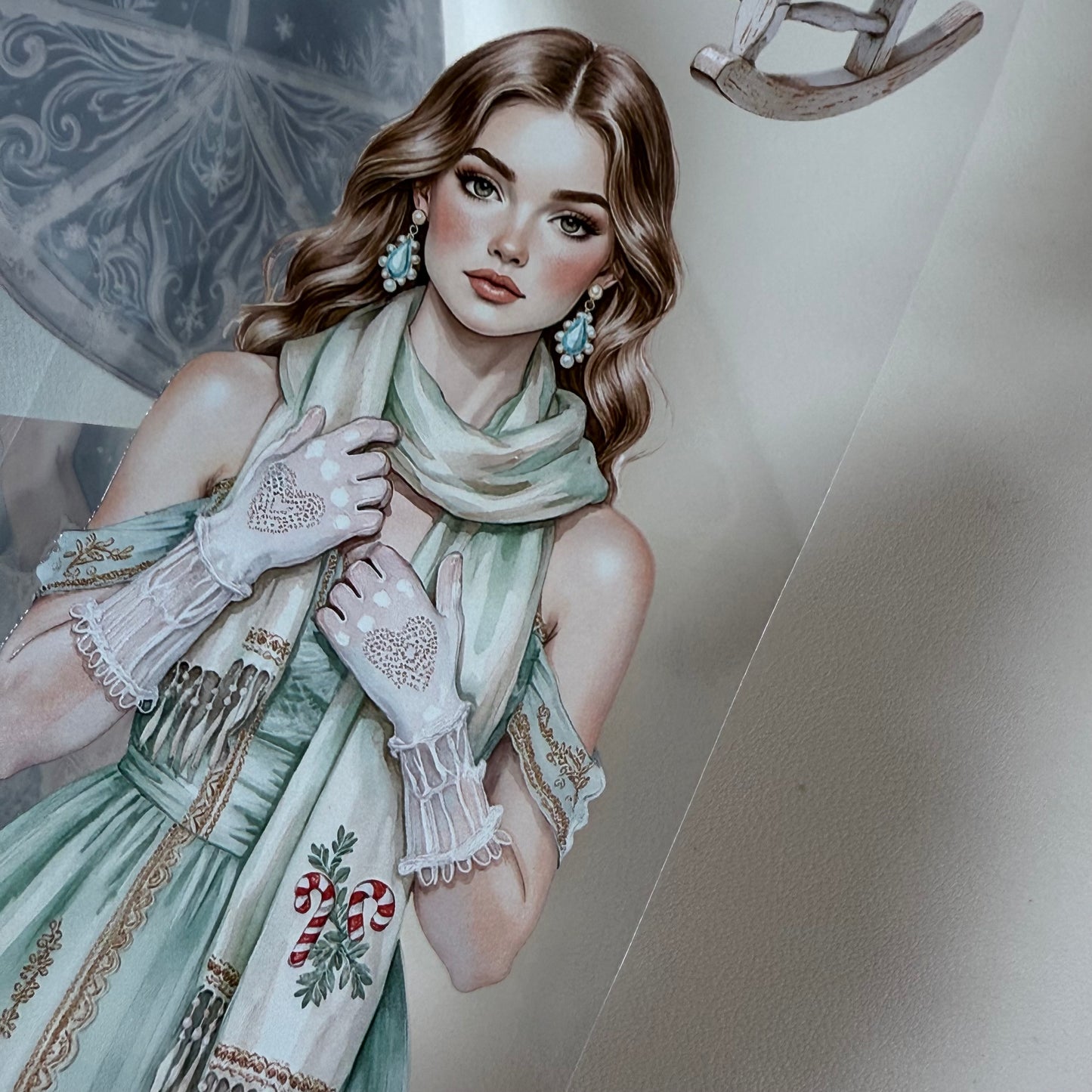 PET 3D raised Winter Oracle and Pastel Christmas tape,one roll fashion, junk journal, scrapbooking,bullet journal, card making.