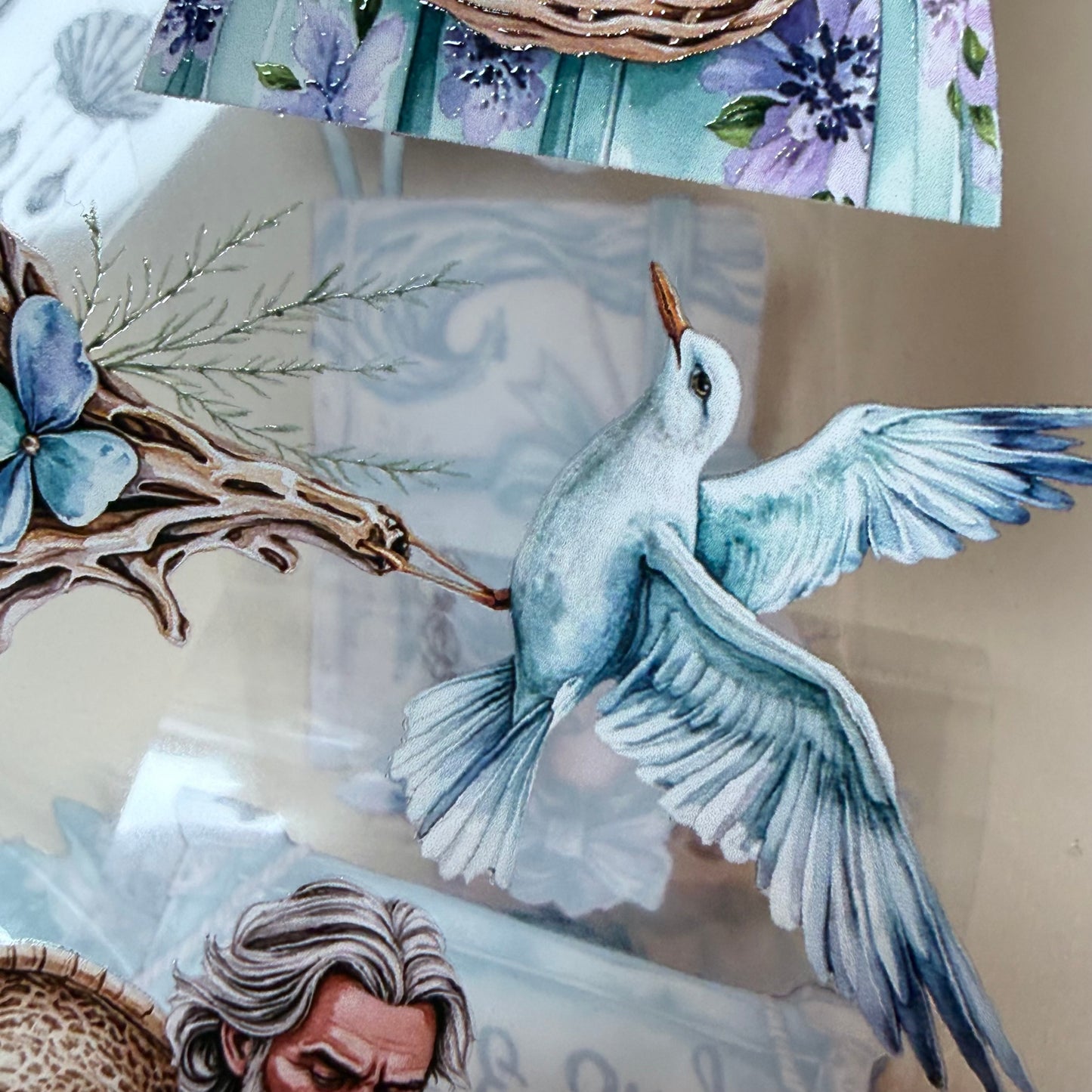 Azure Raffia Reverie and Rainkissed Spring Street PET 3D raised tape,one roll fashion, junk journal, scrapbooking,bullet journal, card making.