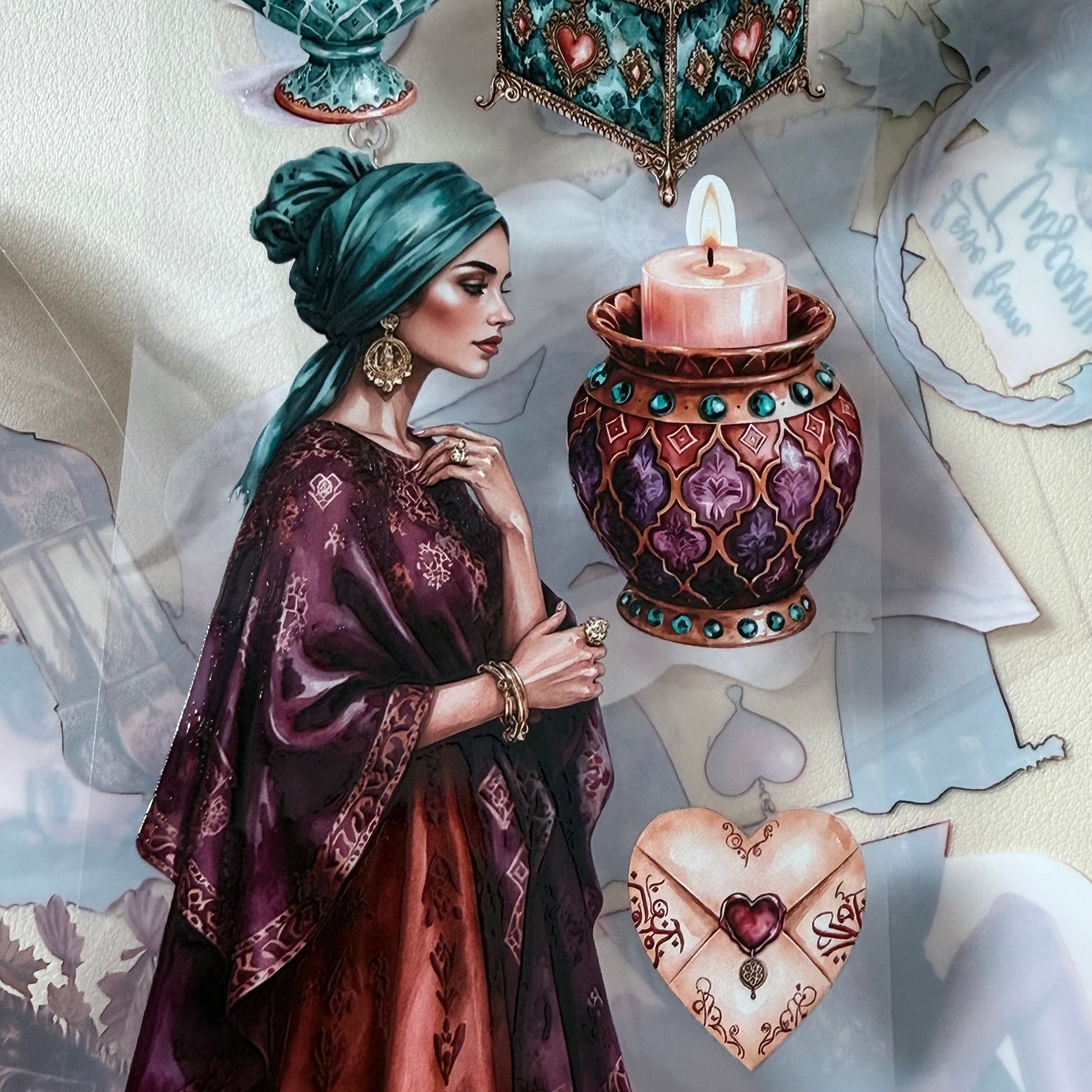Kasbah Heart Bazaar and Tuscan Vineyard Promises PET 3D raised tape,one roll fashion, junk journal, scrapbooking,bullet journal, card making.