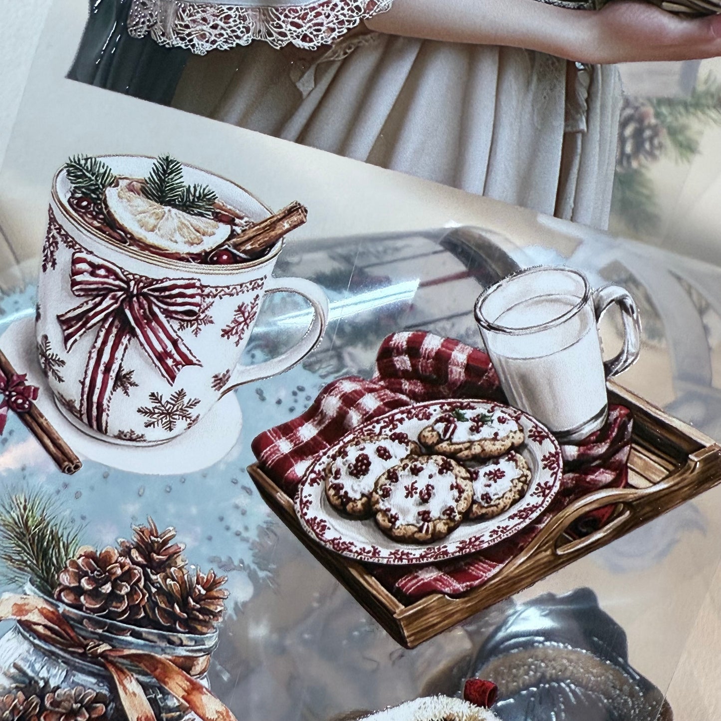 PET 3D raised Winter mood tape,one roll fashion, junk journal, scrapbooking,bullet journal, card making.