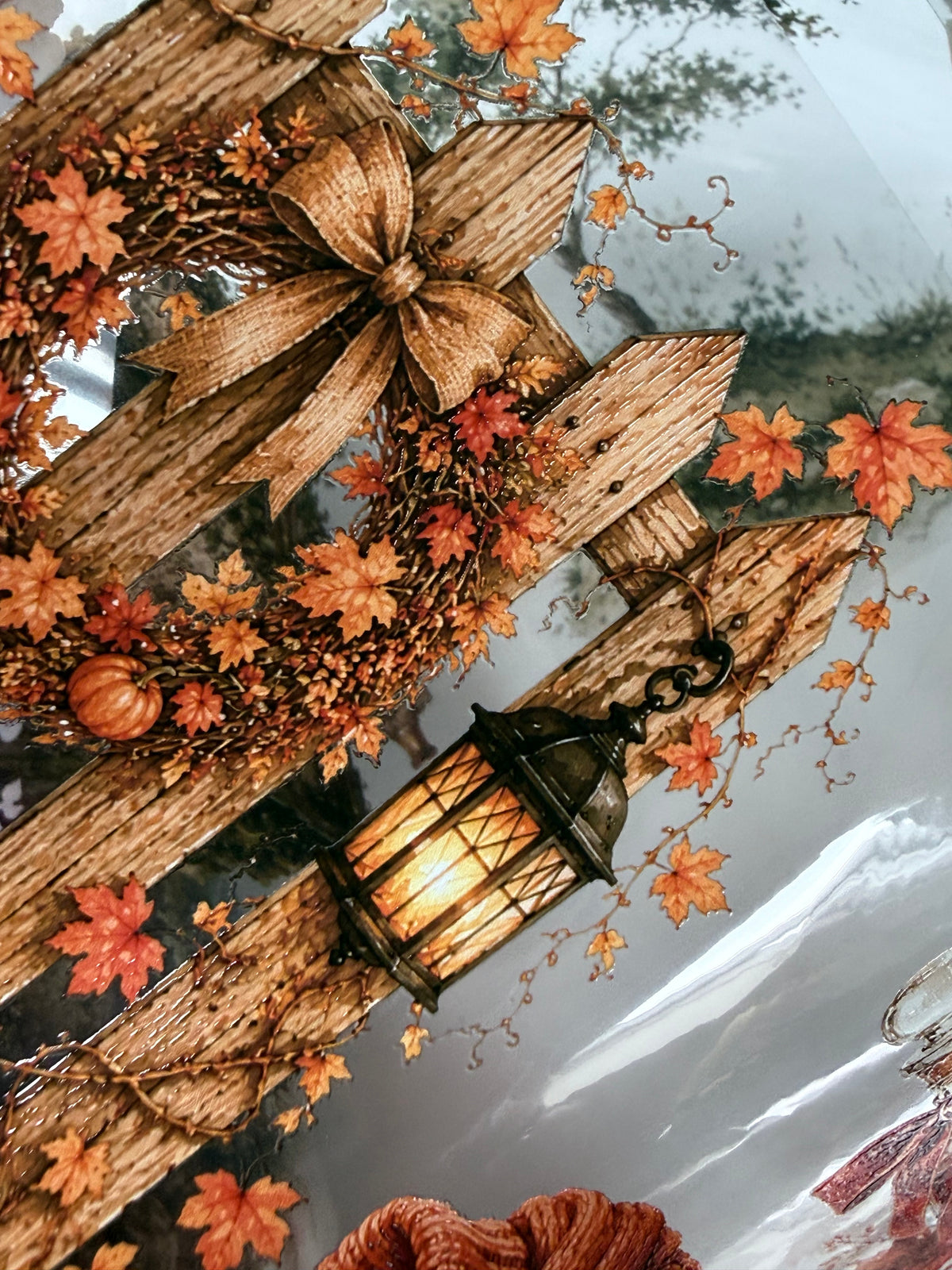 Forest and Amber autumn Landscape PET 3D raised tape.