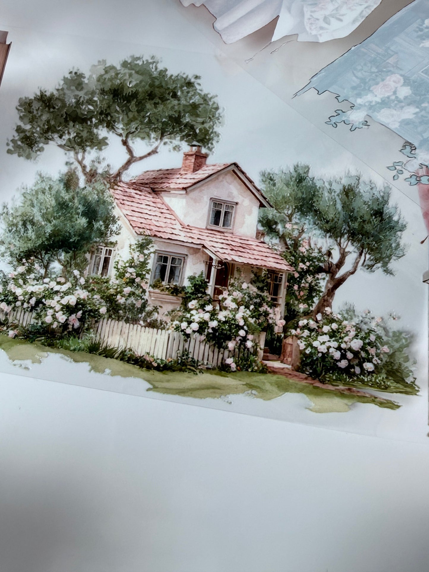 PET 3D raised Spring Landscape 6 tape,one roll fashion, junk journal, scrapbooking,bullet journal, card making.