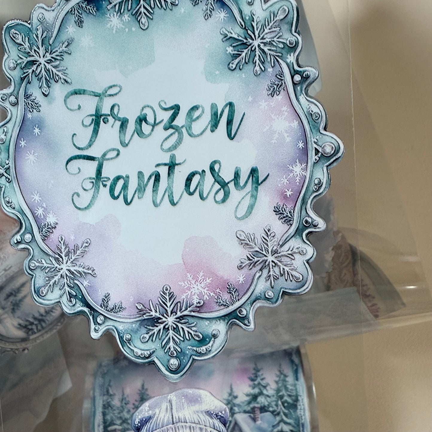 PET 3D raised Blue Pastel Winter and Frosted Whispers tape,one roll fashion, junk journal, scrapbooking,bullet journal, card making.