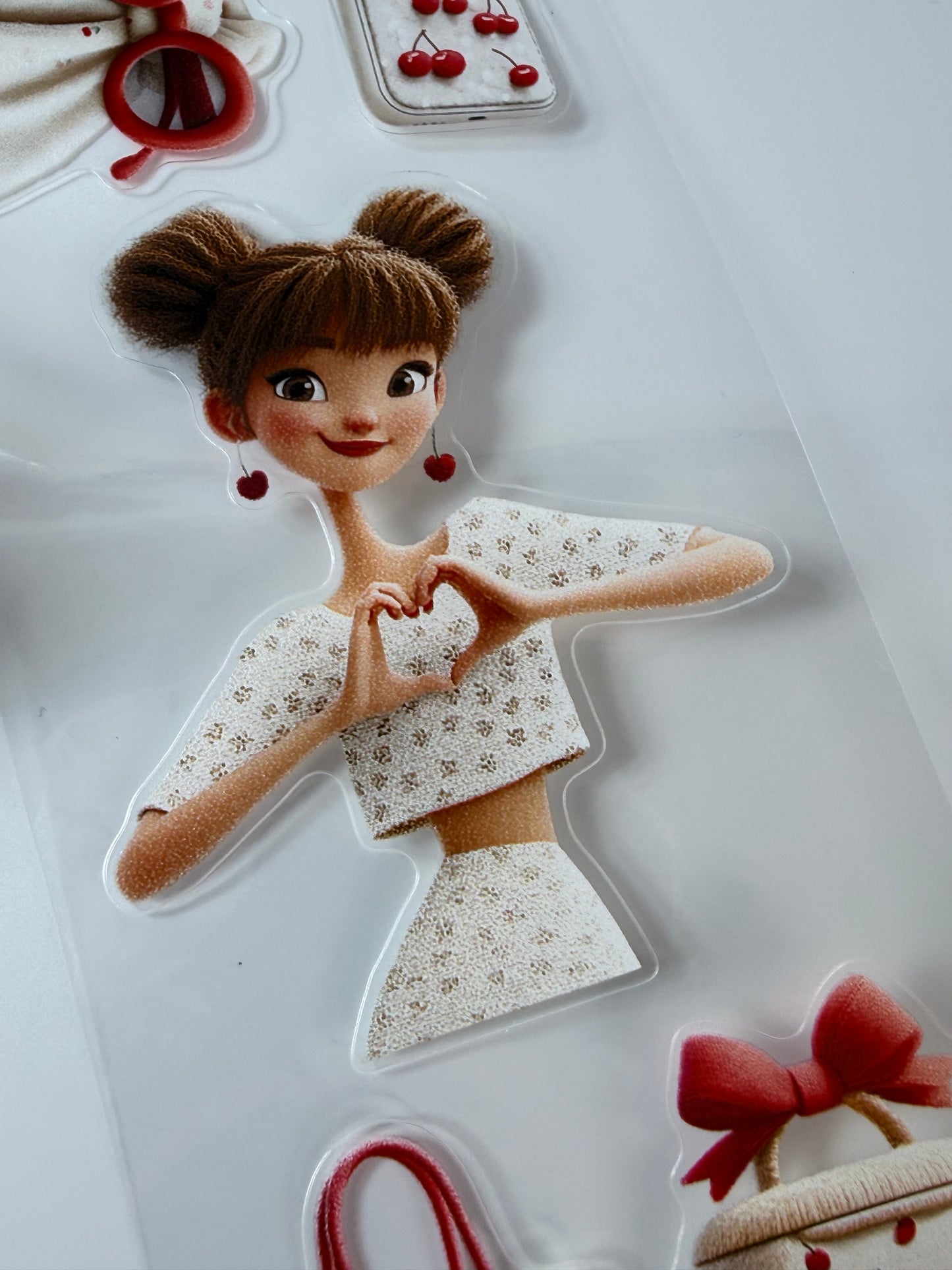 KISSCUT Whimsical Summer PET 3D raised tape,one roll fashion, junk journal, scrapbooking,bullet journal, card making.