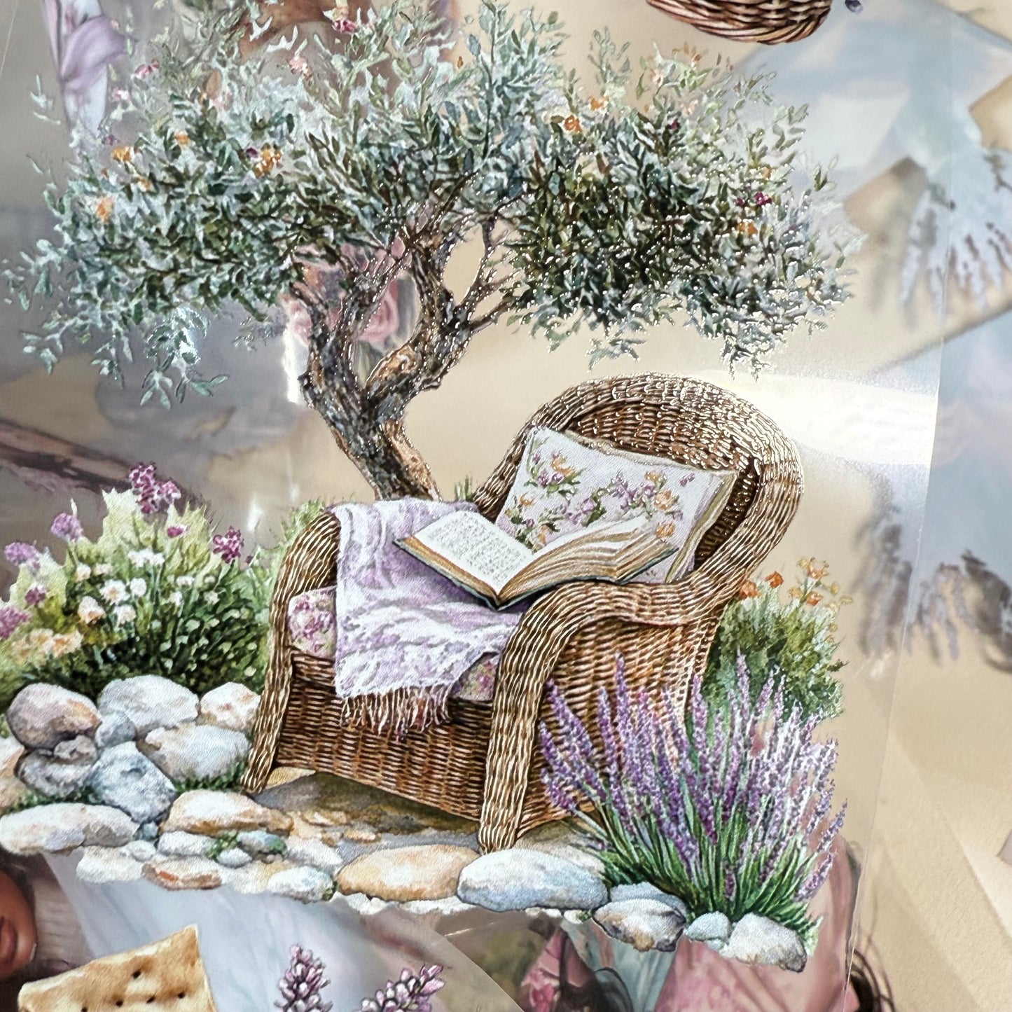 PET 3D raised Lavender Provence and Japanese dreams tape,one roll fashion, junk journal, scrapbooking,bullet journal, card making.