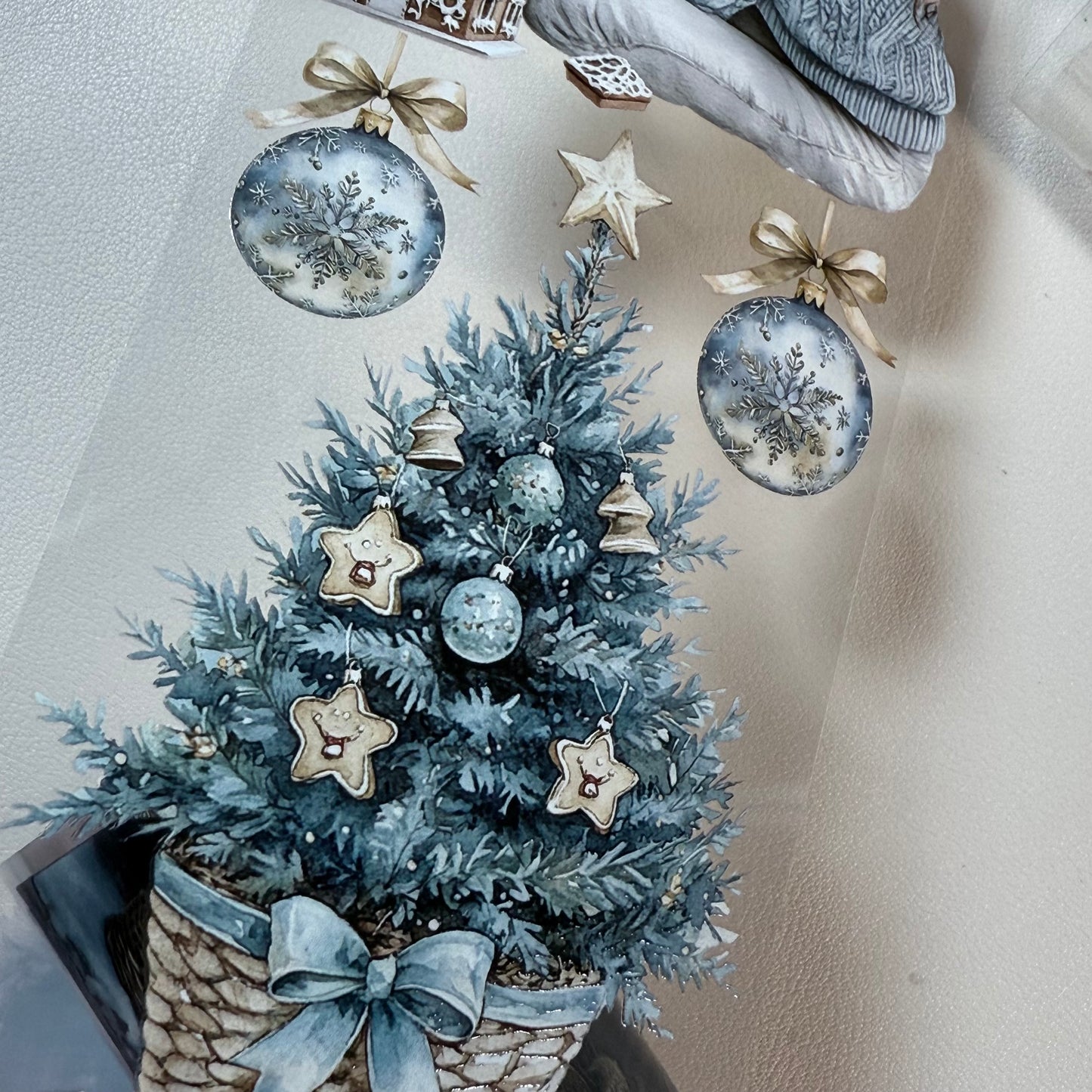 PET 3D raised Winter mood tape,one roll fashion, junk journal, scrapbooking,bullet journal, card making.