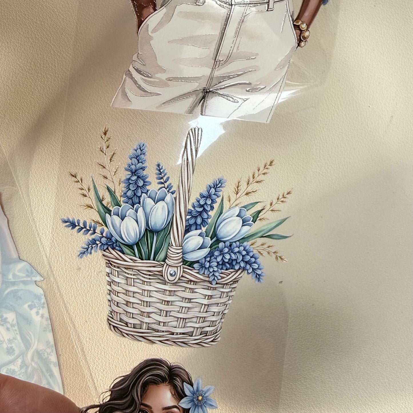 PET Poppy Bohemian Trails and  Delft Blue Windmills 3D raised tape,one roll fashion, junk journal, scrapbooking,bullet journal, card making.