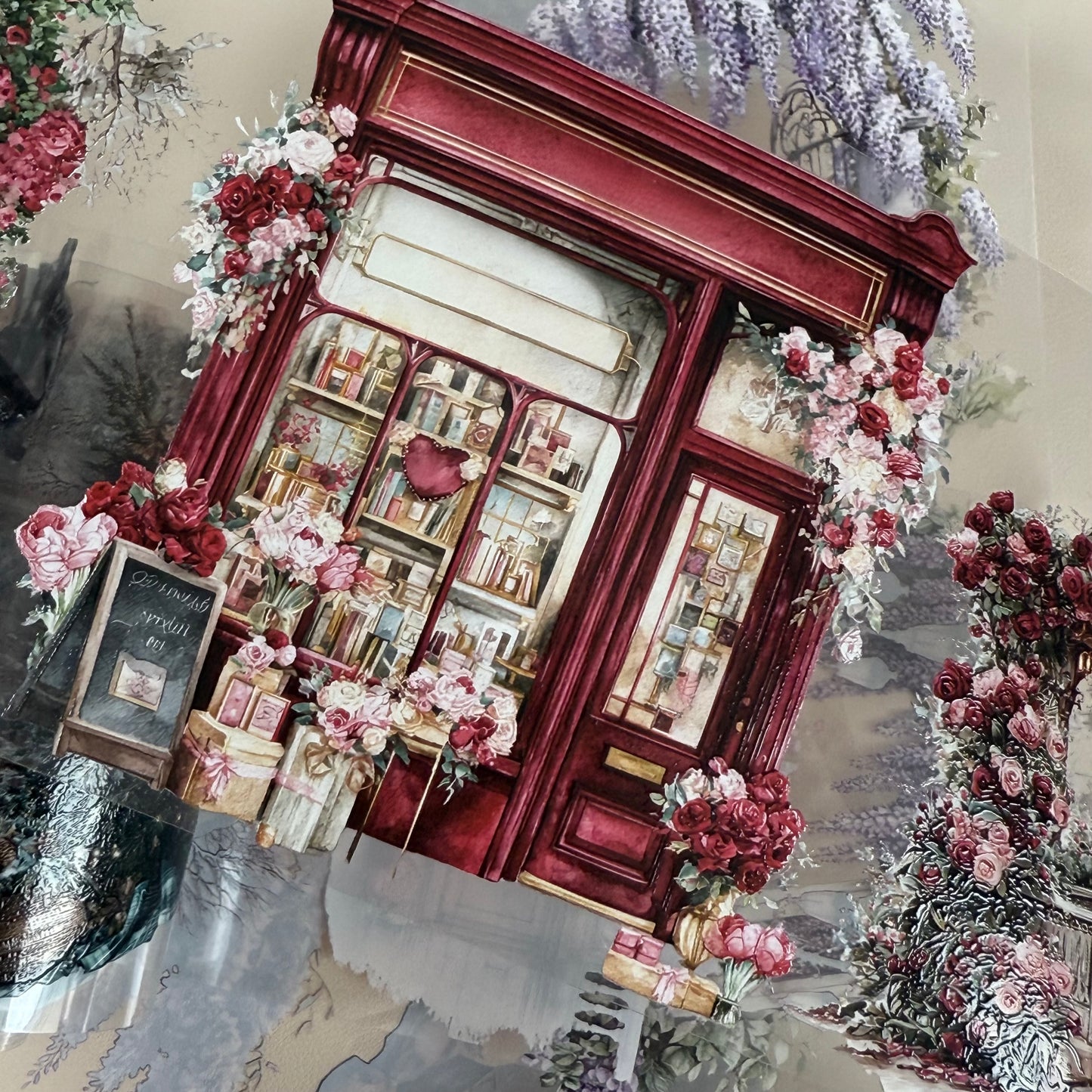 PET 3D raised Spring-Winter Landscape tape,one roll fashion, junk journal, scrapbooking,bullet journal, card making.