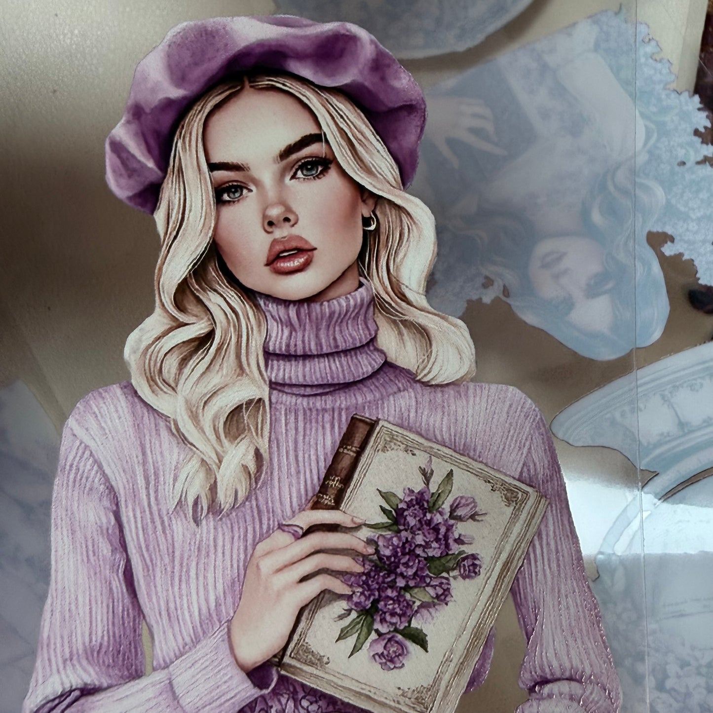Haunted Bookstore and Lilac Library PET 3D raised tape,one roll fashion, junk journal, scrapbooking,bullet journal, card making.