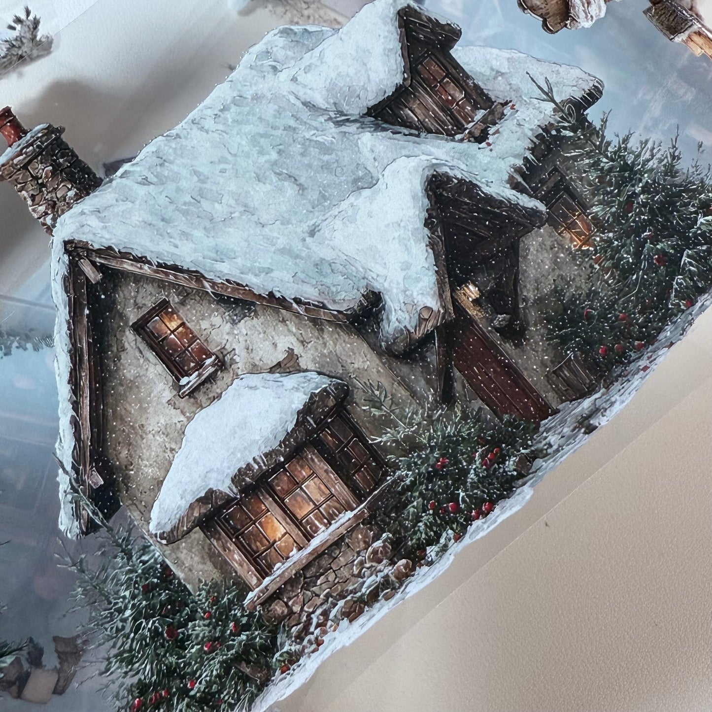 PET 3D raised Winter Landscape3 tape,one roll fashion, junk journal, scrapbooking,bullet journal, card making.