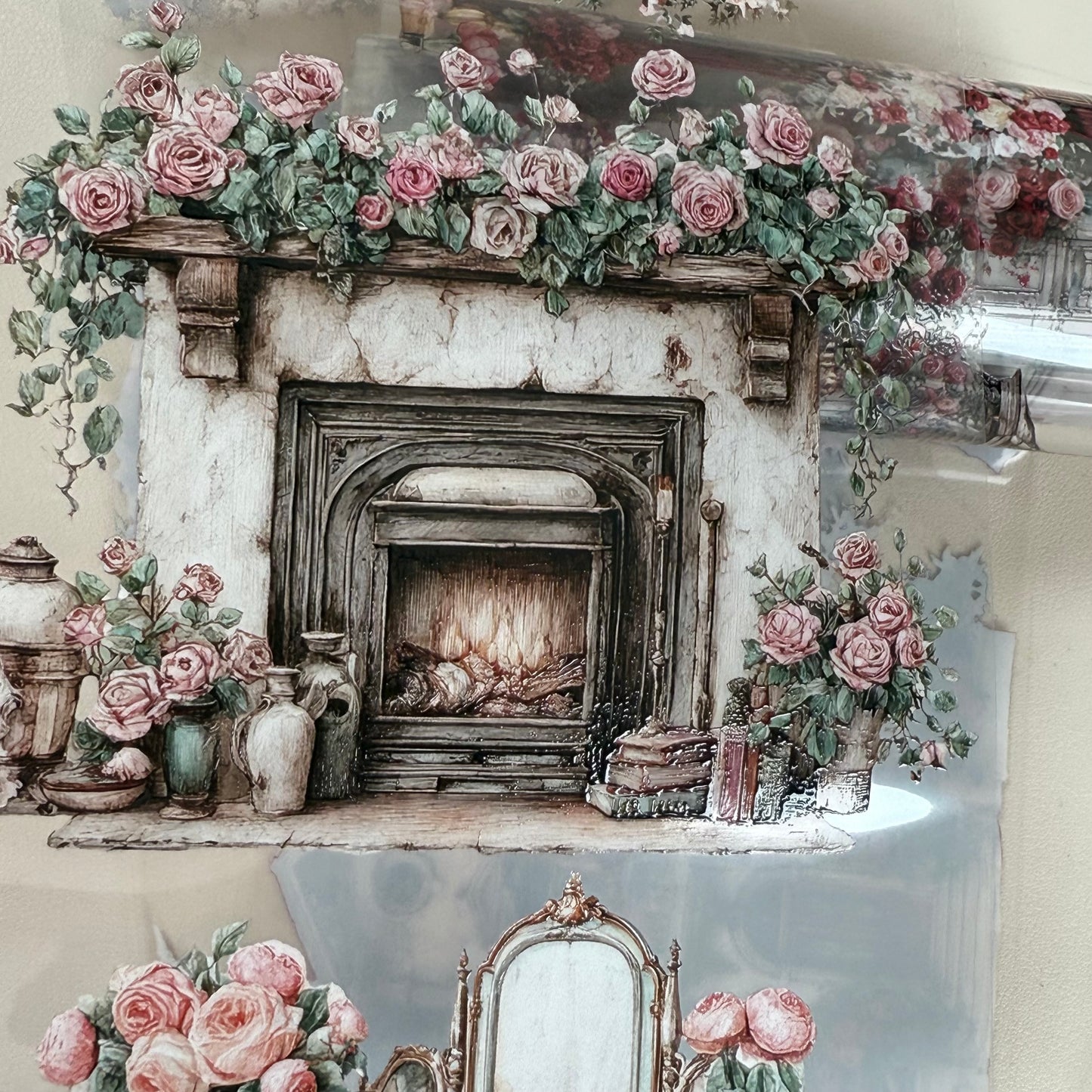 PET 3D raised Spring-Winter Landscape tape,one roll fashion, junk journal, scrapbooking,bullet journal, card making.