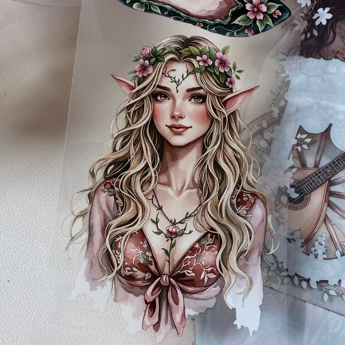 Sunstone Bohemian Caravan and  Elven Whispers PET 3D raised tape,one roll fashion, junk journal, scrapbooking,bullet journal, card making.
