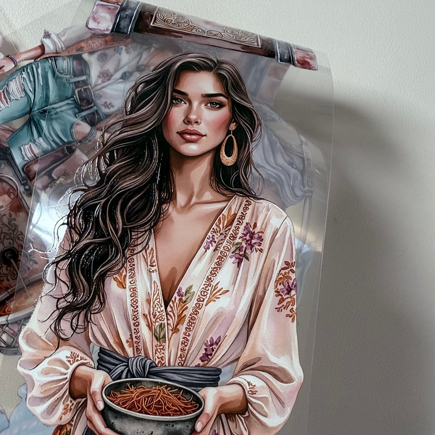 PET 3D raised Moroccan Saffron and Riverstone Dreams tape,one roll fashion, junk journal, scrapbooking,bullet journal, card making.