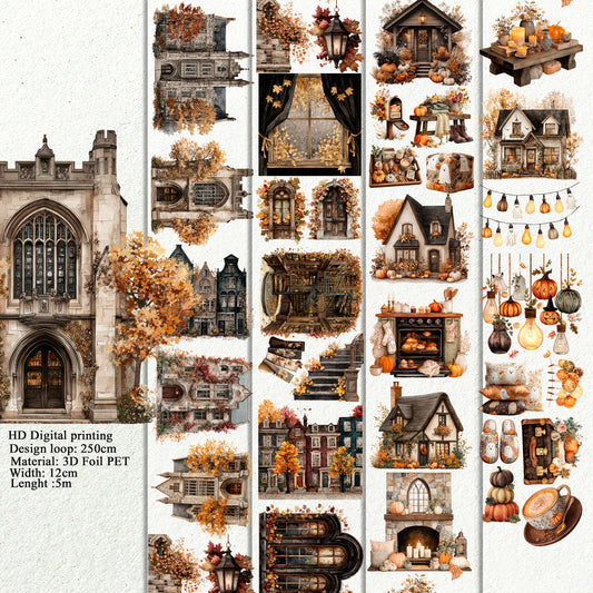 BUNDLE Dark Academia Autumn and Cozy Halloween Home  PET 3D raised tape
