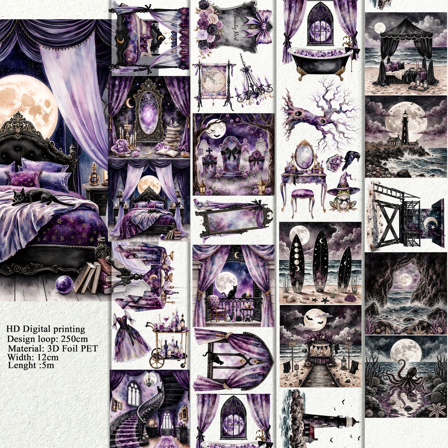 BUNDLE Dark Tides PET 3D raised tape