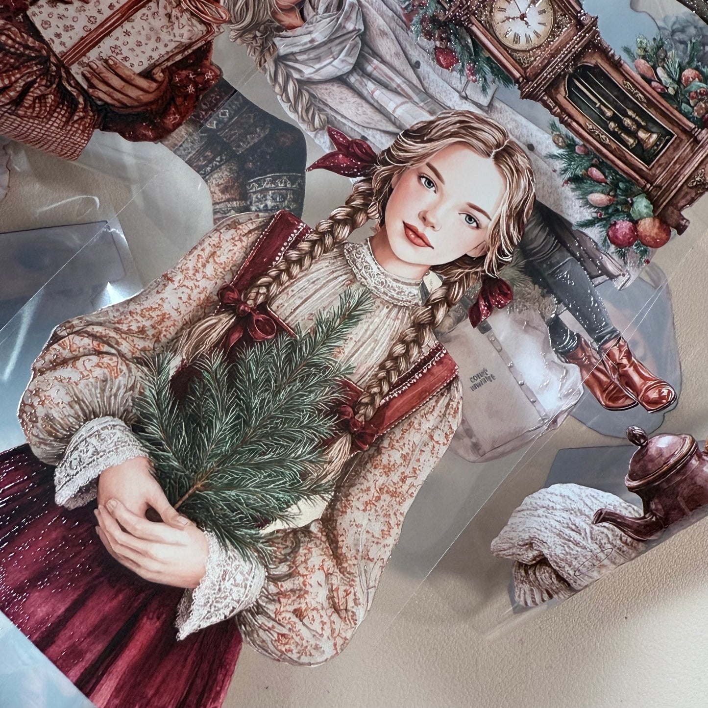 PET 3D raised Winter Hygge and Christmas Cottage tape,one roll fashion, junk journal, scrapbooking,bullet journal, card making.