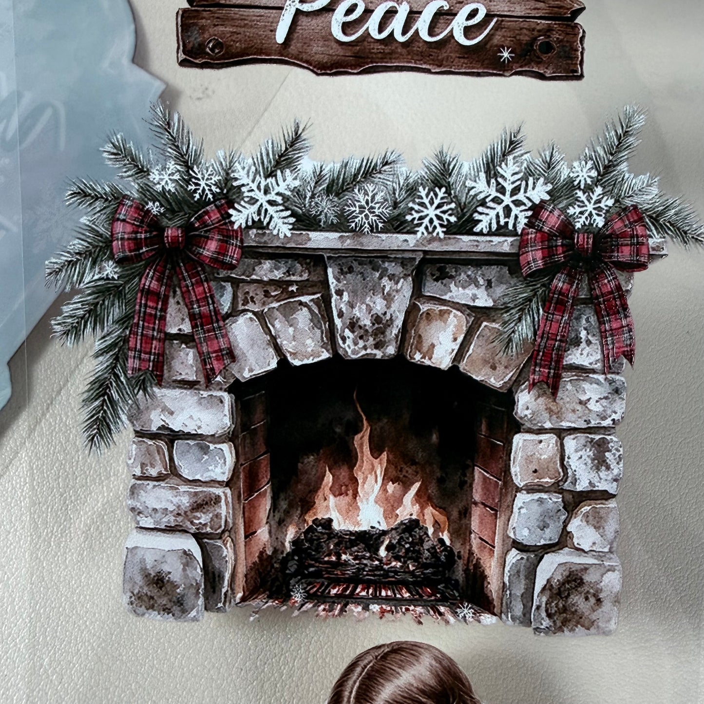 Ruby Winter Witch and Winter Cottage PET 3D raised tape,one roll fashion, junk journal, scrapbooking,bullet journal, card making.