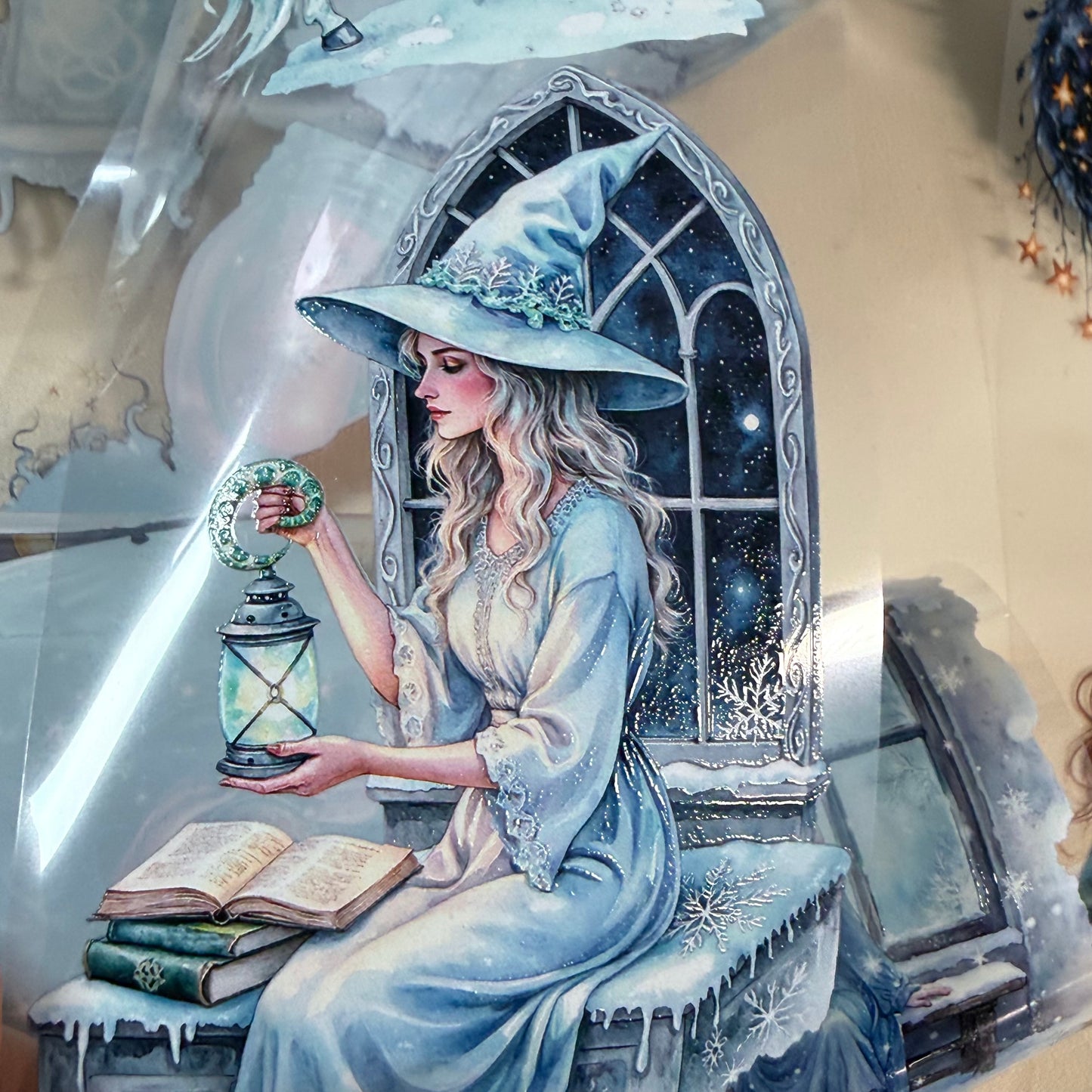Azure Witch and Whispers of the Starfall PET 3D raised tape,one roll fashion, junk journal, scrapbooking,bullet journal, card making.