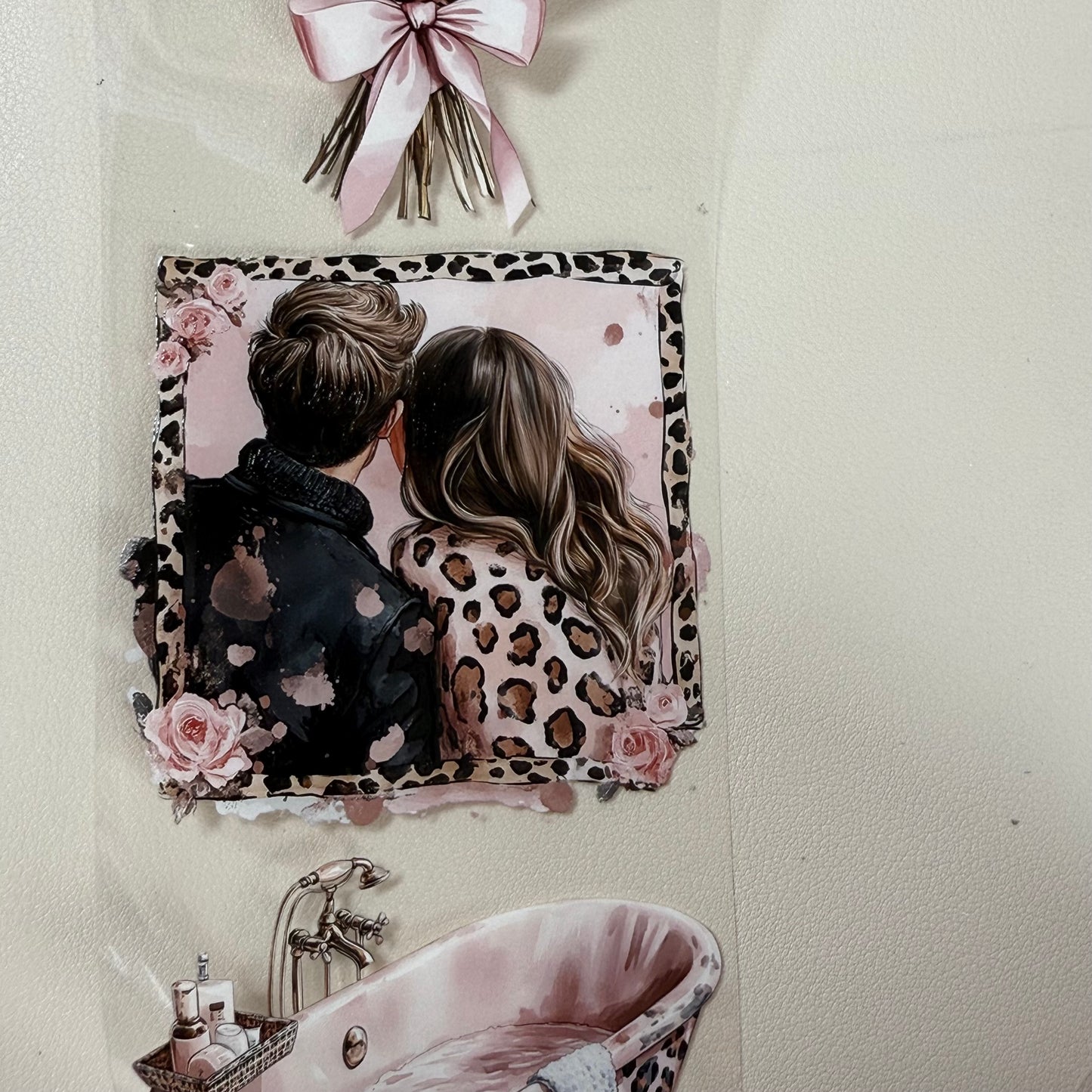 PET 3D raised Wild Love and Pink Winter Pastel tape,one roll fashion, junk journal, scrapbooking,bullet journal, card making.