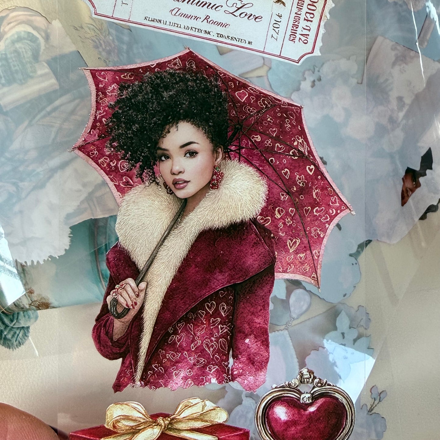 PET Classic romance valentine and Plaid winter 3D raised tape,one roll fashion, junk journal, scrapbooking,bullet journal, card making.
