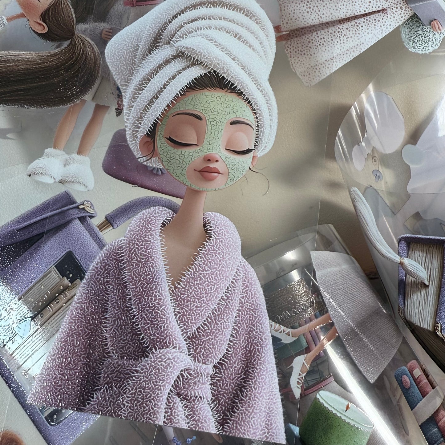 PET 3D raised Girls Planner and Whimsical Reading tape,one roll fashion, junk journal, scrapbooking,bullet journal, card making.