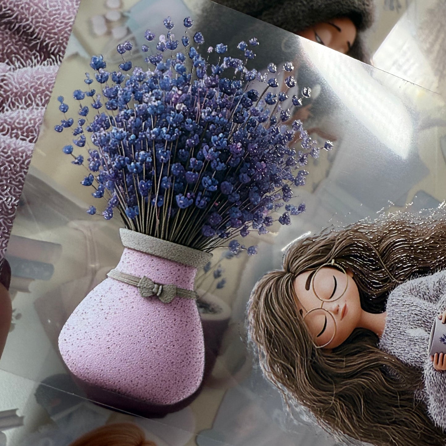 PET 3D raised Girls Planner and Whimsical Reading tape,one roll fashion, junk journal, scrapbooking,bullet journal, card making.