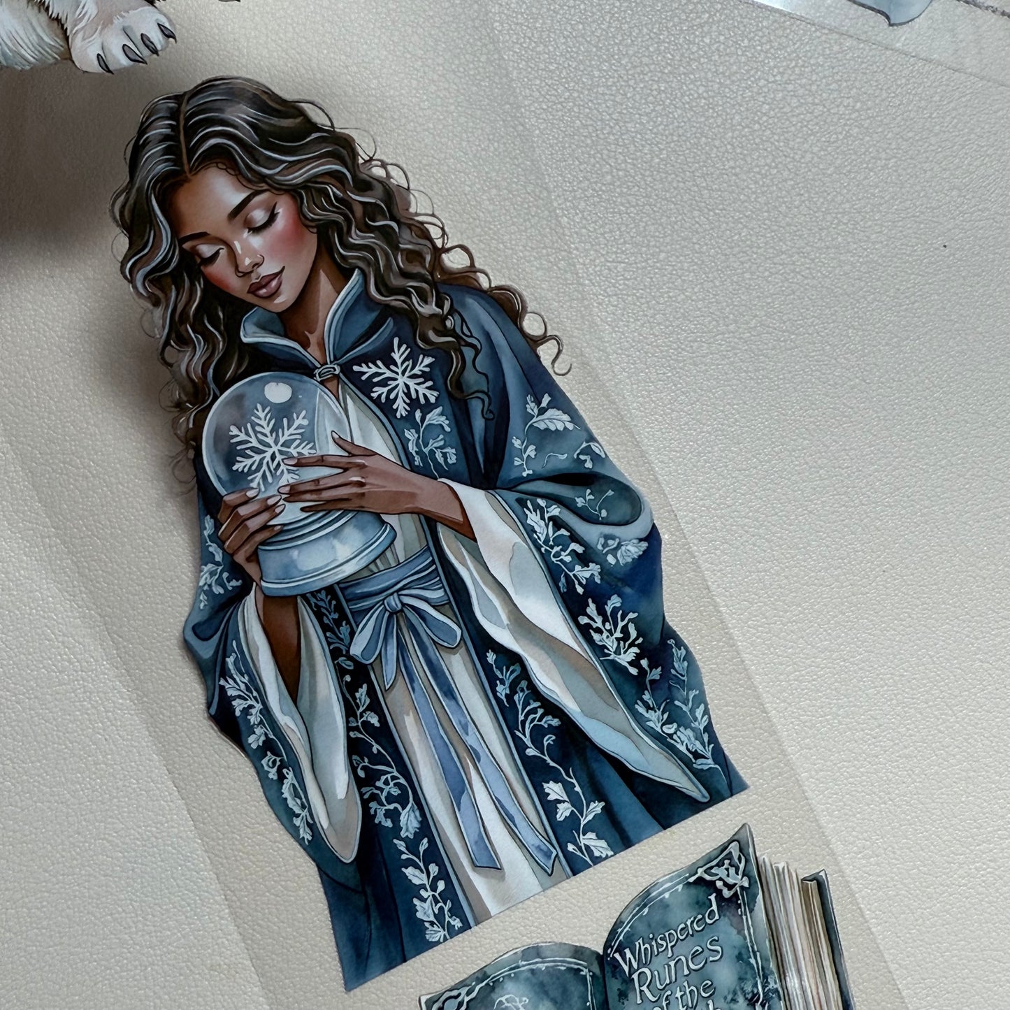 PET 3D raised Winter Mages and Silent Woods Apothecary tape,one roll fashion, junk journal, scrapbooking,bullet journal, card making.