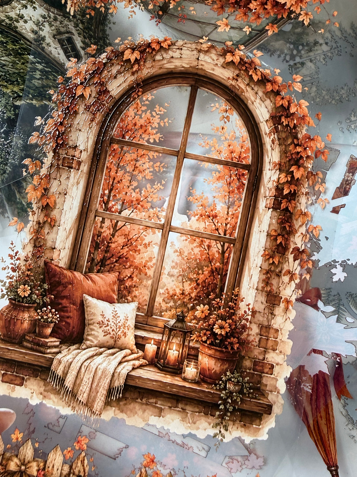 Forest and Amber autumn Landscape PET 3D raised tape.
