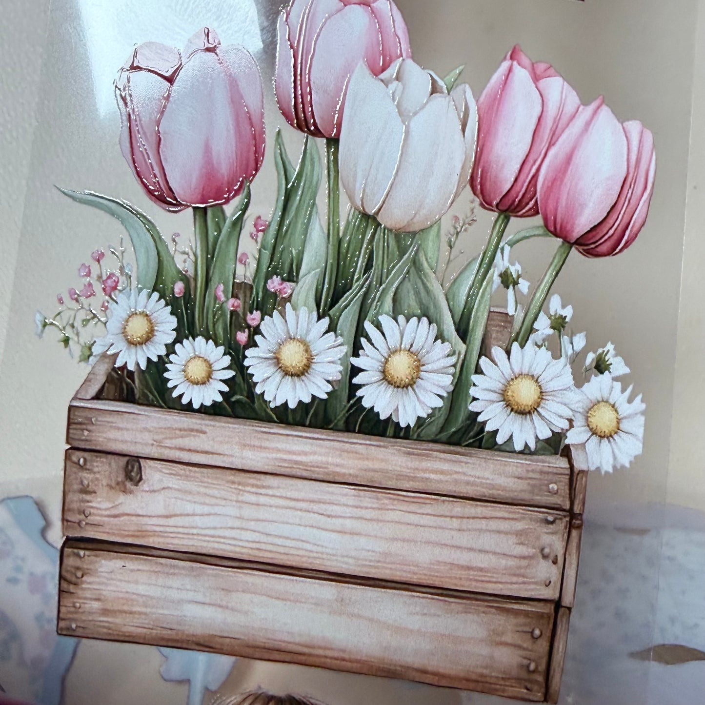 Easter Cottage and Spring Garden PET 3D raised tape,one roll fashion, junk journal, scrapbooking,bullet journal, card making.