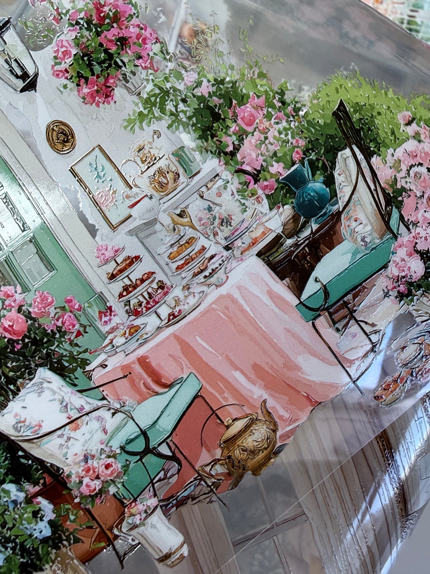PET 3D raised Spring Landscape 7 tape,one roll fashion, junk journal, scrapbooking,bullet journal, card making.