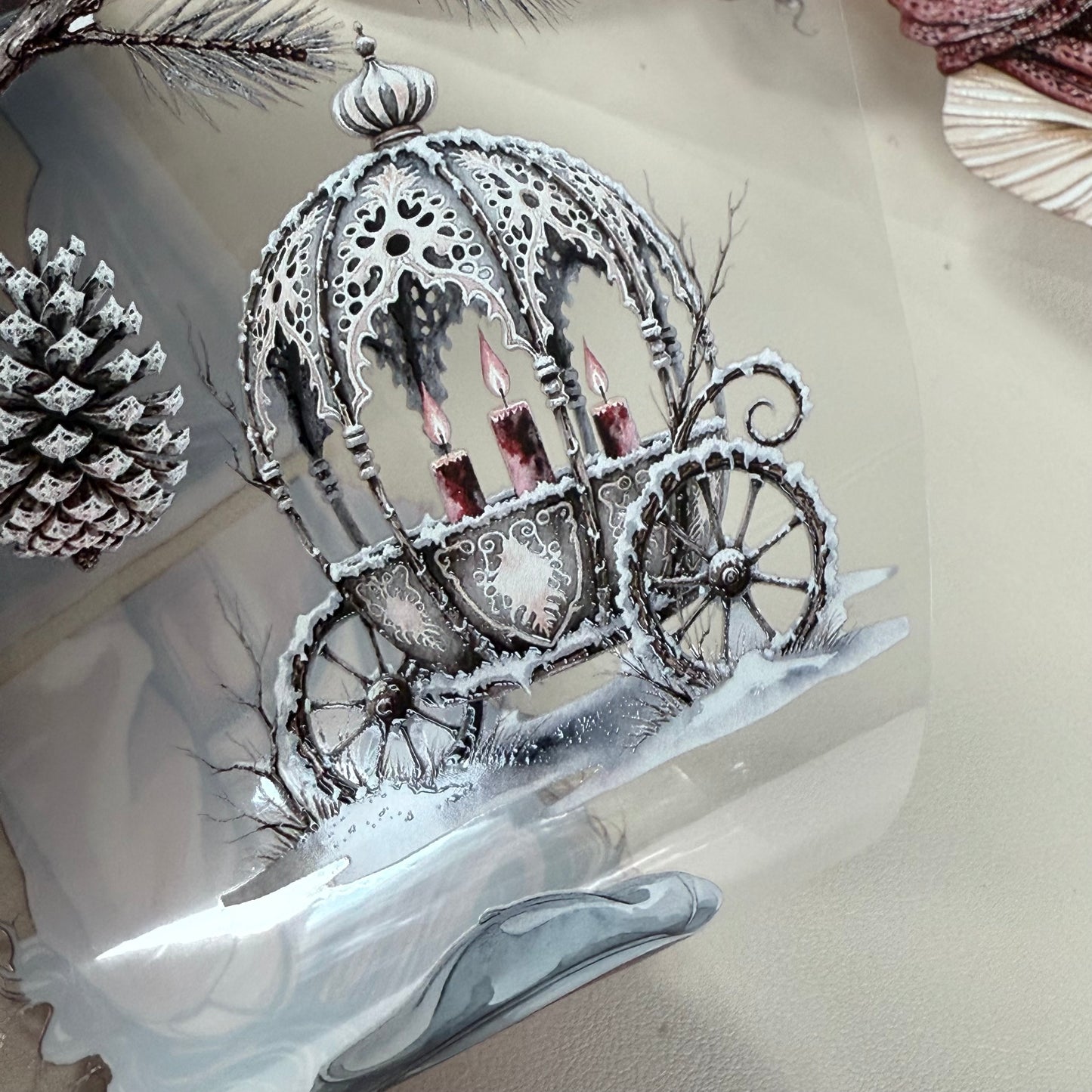 PET Cafe Terrace Dreams and Frostthorn Gothic Fairies 3D raised tape,one roll fashion, junk journal, scrapbooking,bullet journal, card making.