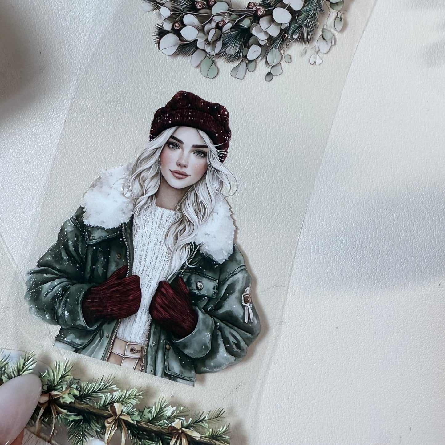 PET 3D raised Warm  Swiss Christmas and Christmas Farmhouse tape,one roll fashion, junk journal, scrapbooking,bullet journal, card making.