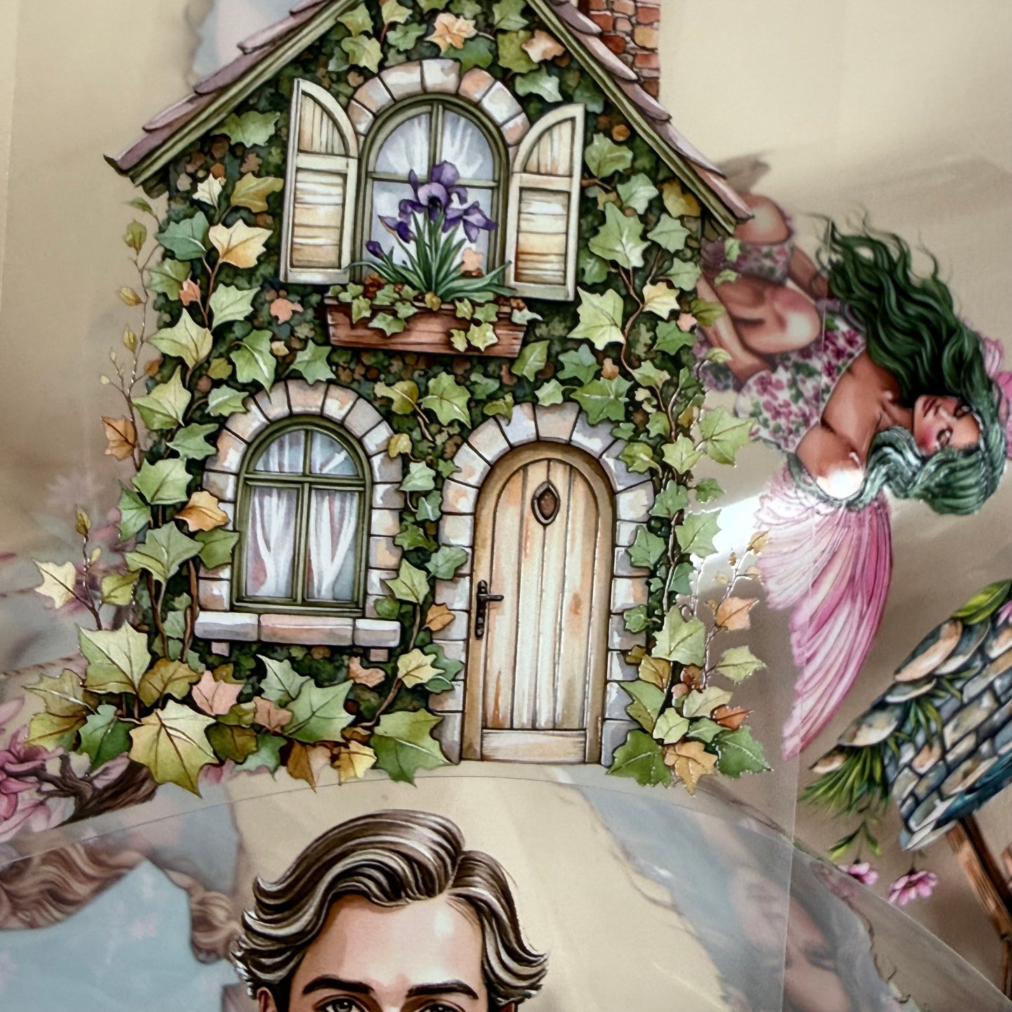 PET Iris and Ivy and  Fae Fairy Garden 3D raised tape,one roll fashion, junk journal, scrapbooking,bullet journal, card making.