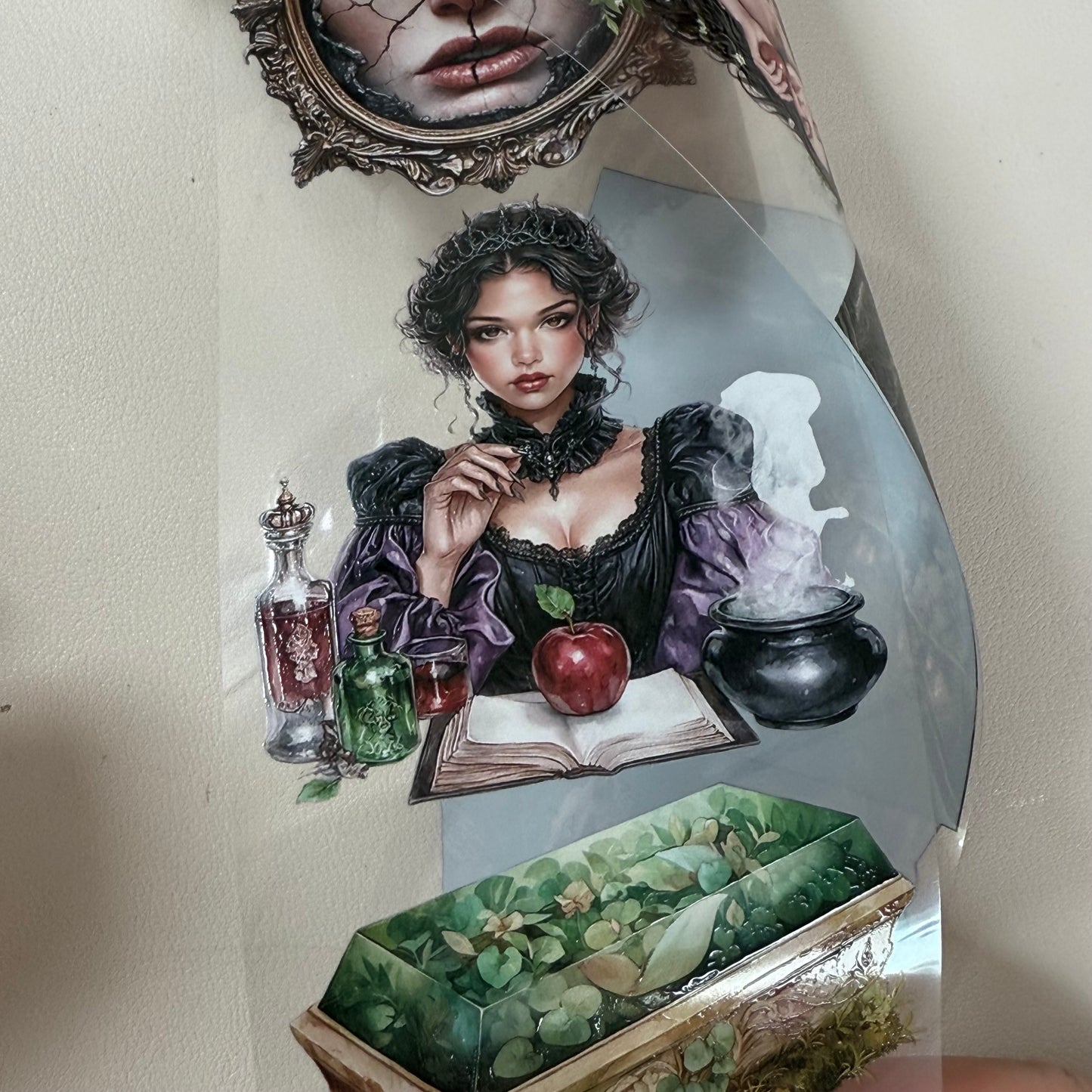 PET 3D raised Dark Society Romance and Snow White tape,one roll fashion, junk journal, scrapbooking,bullet journal, card making.