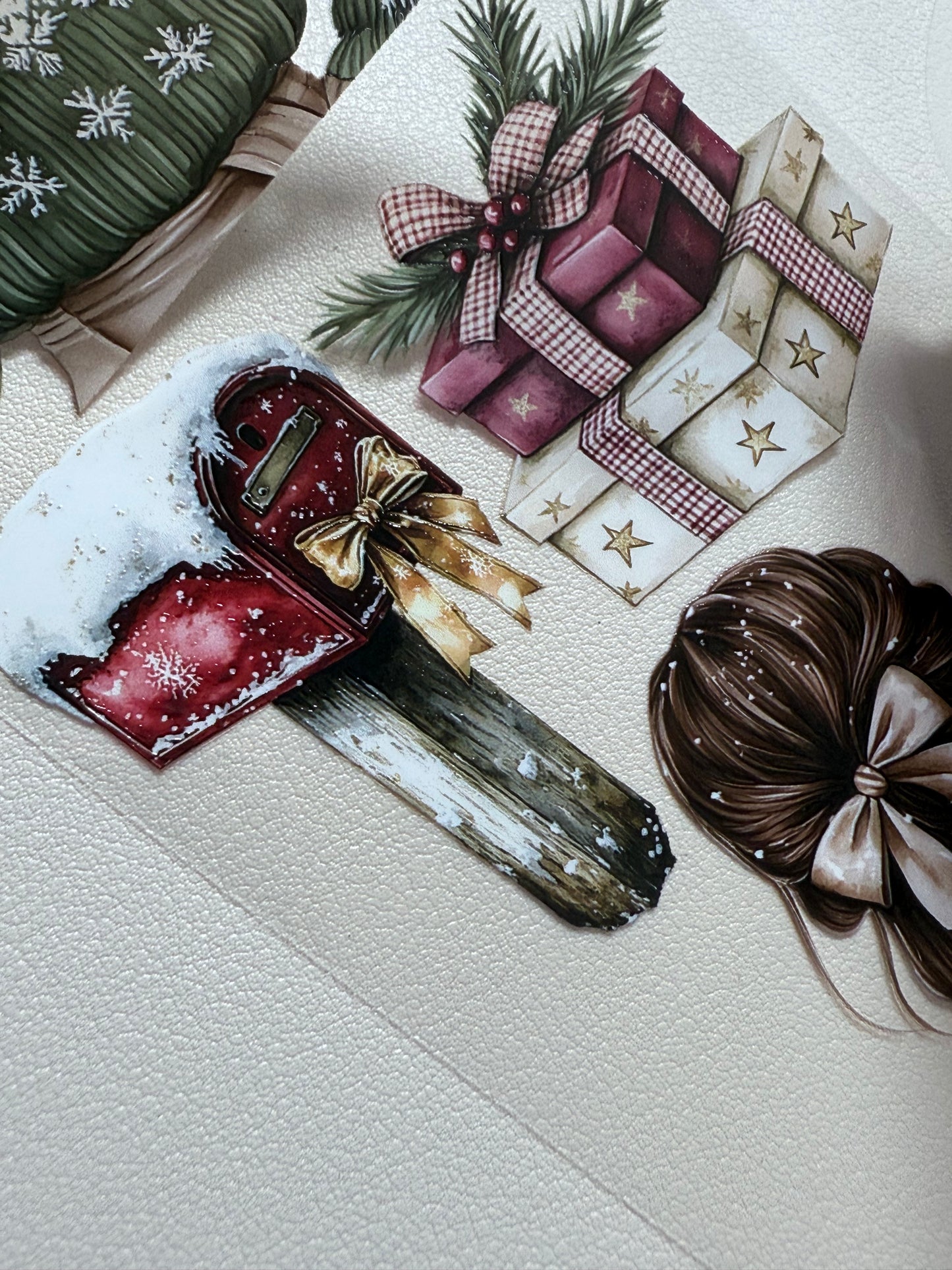 PET 3D raised Christmas  countryside and Peppermint mocha Noel tape,one roll fashion, junk journal, scrapbooking,bullet journal, card making.