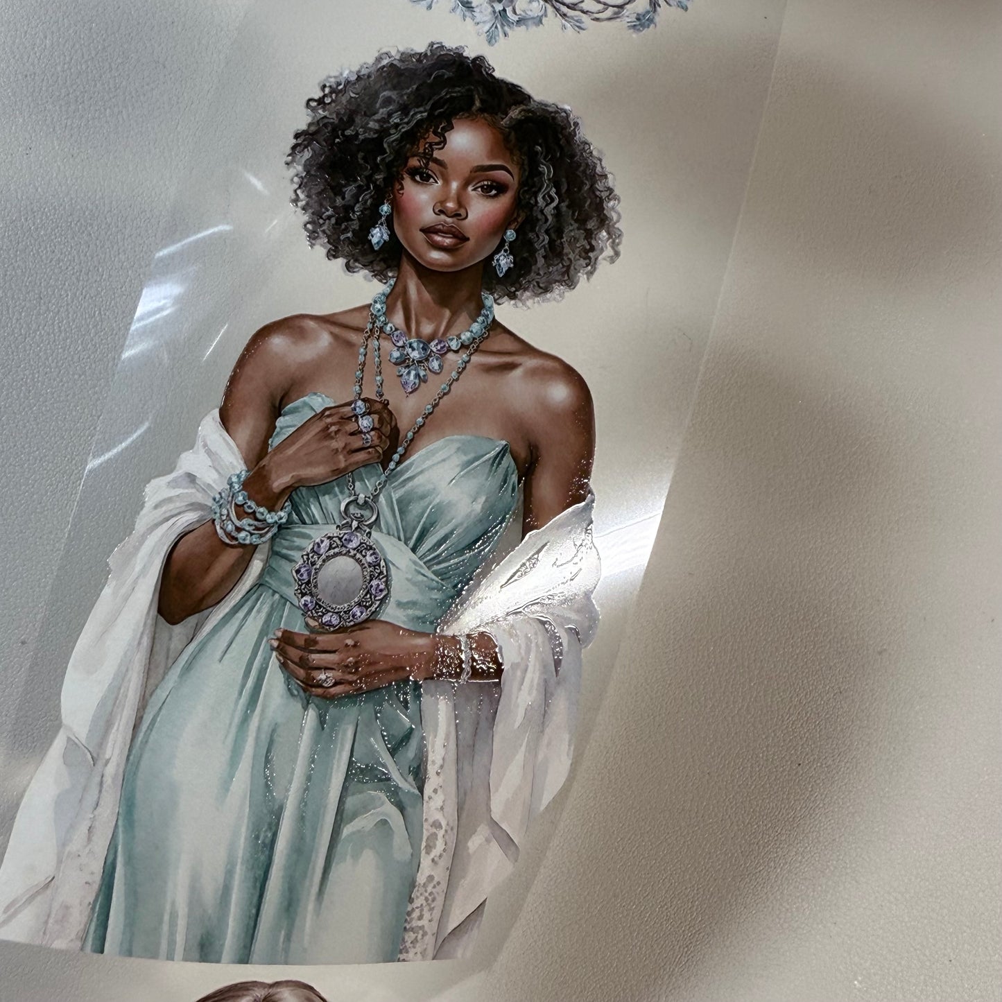 PET 3D raised Blue Pastel Winter and Frosted Whispers tape,one roll fashion, junk journal, scrapbooking,bullet journal, card making.