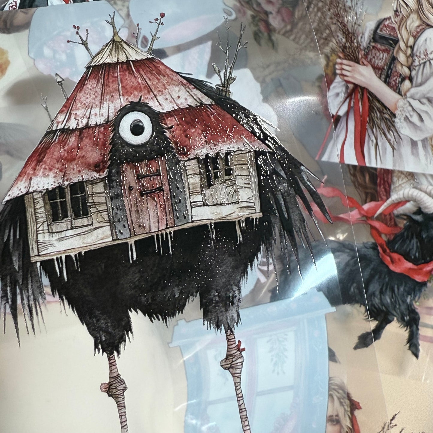 PET 3D raised Slavic Witch and Beltane day tape,one roll fashion, junk journal, scrapbooking,bullet journal, card making.