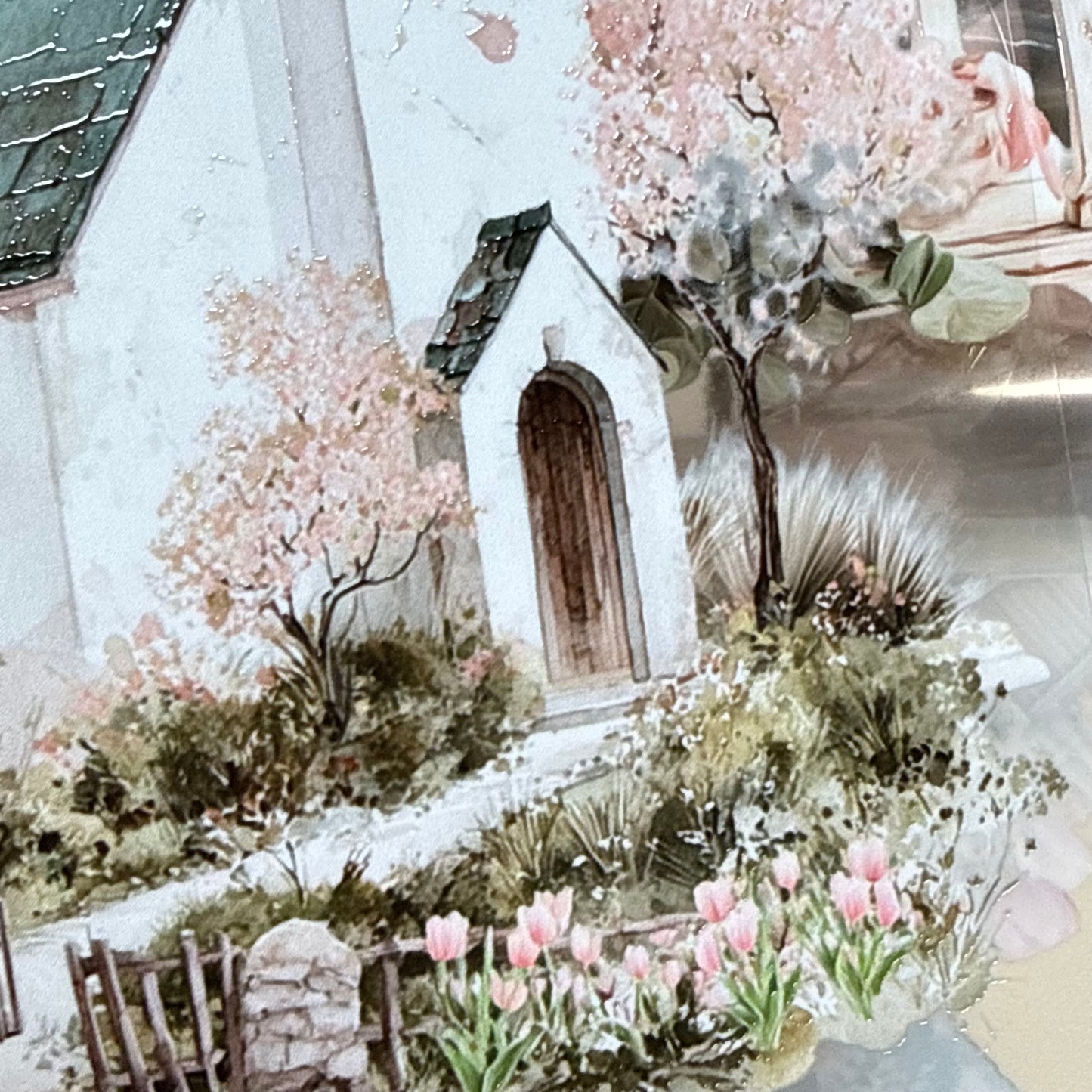 PET 3D raised Spring Landscape 4 tape,one roll fashion, junk journal, scrapbooking,bullet journal, card making.