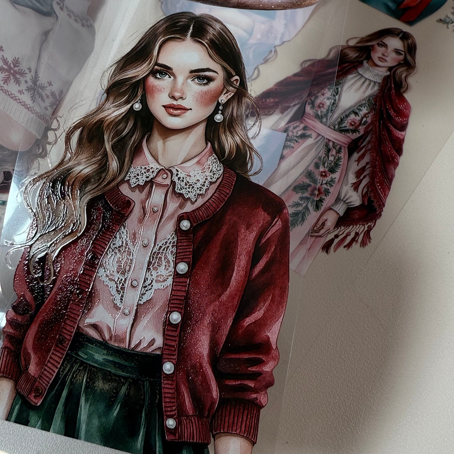 PET 3D raised Boho Christmas Classics and Cozy Christmas Glow tape,one roll fashion, junk journal, scrapbooking,bullet journal, card making.